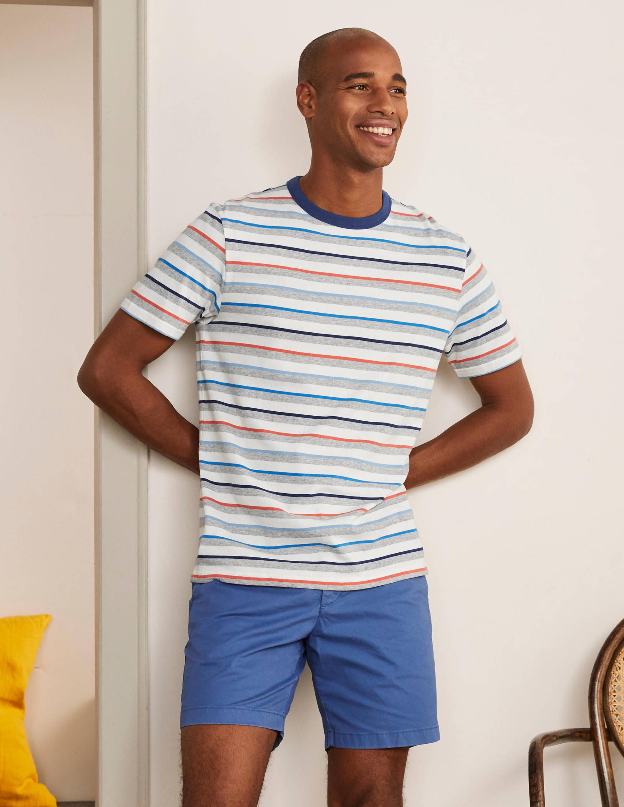 Stripe T-Shirt-Grey Marl Multi Stripe - Image 2