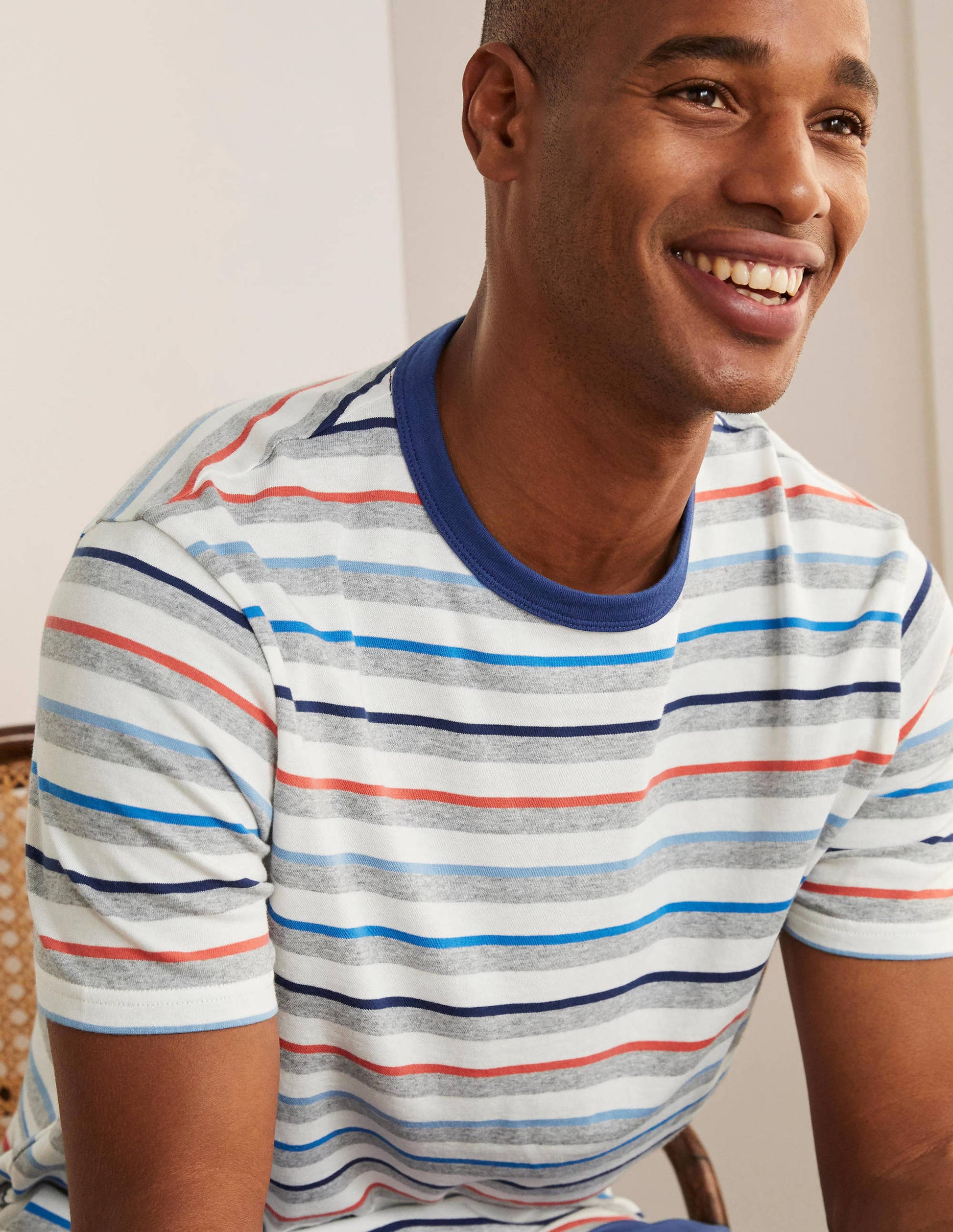 Stripe T-Shirt-Grey Marl Multi Stripe-3