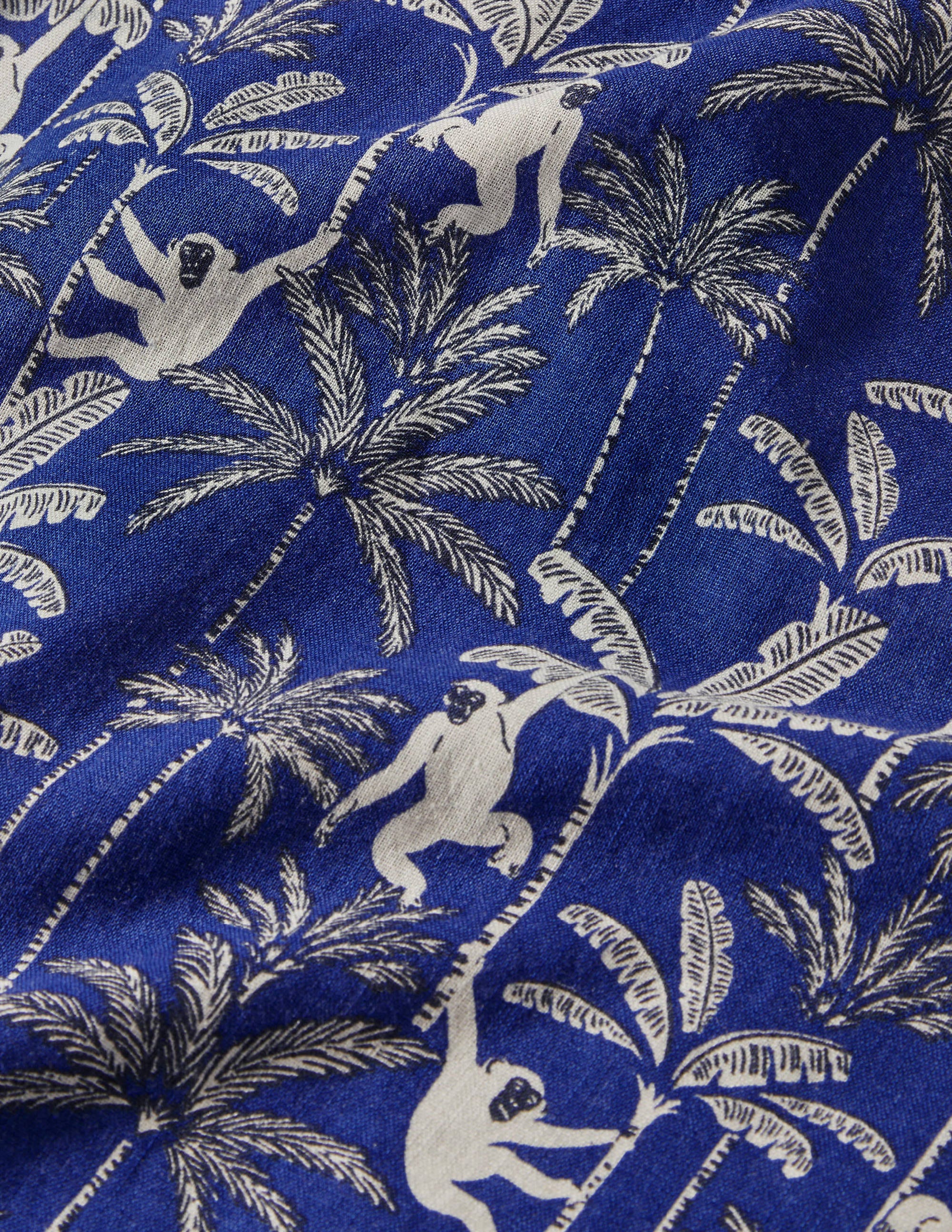 Linen Cotton Interest Shirt-Regal Blue Monkey - Image 7