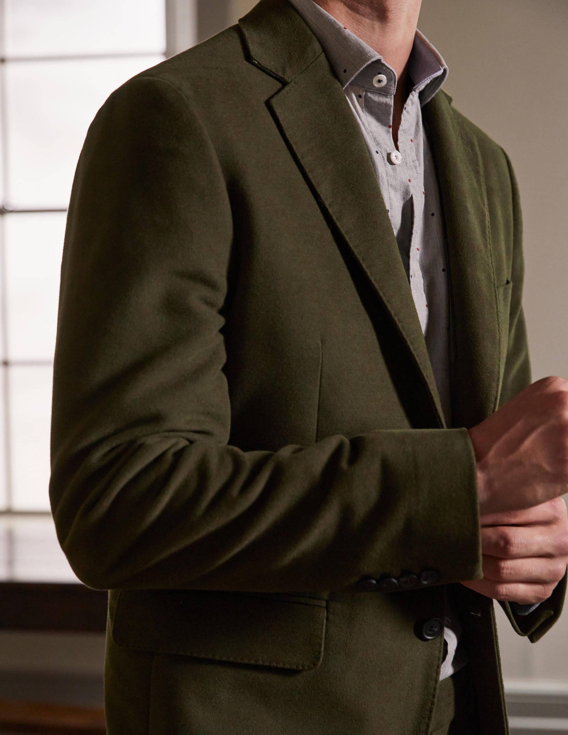 Lothbury Moleskin Blazer-Olive Green-2
