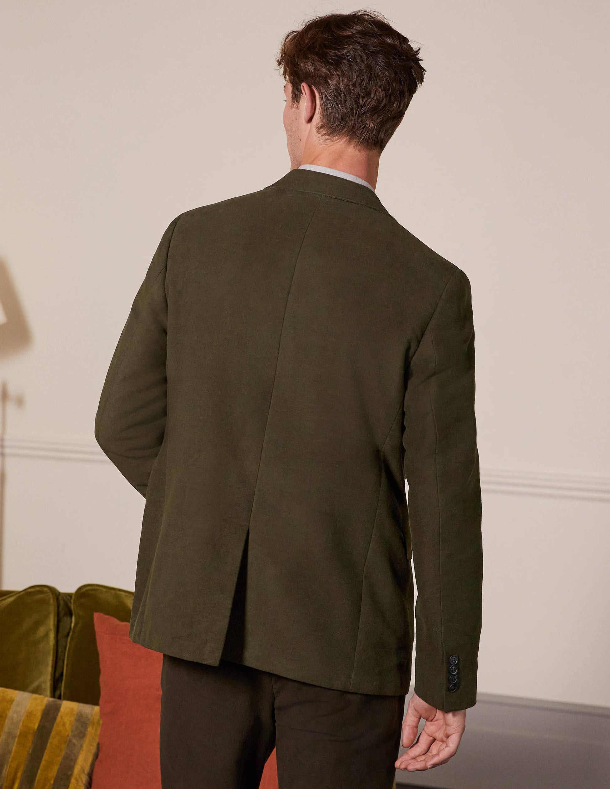 Lothbury Moleskin Blazer-Olive Green-3