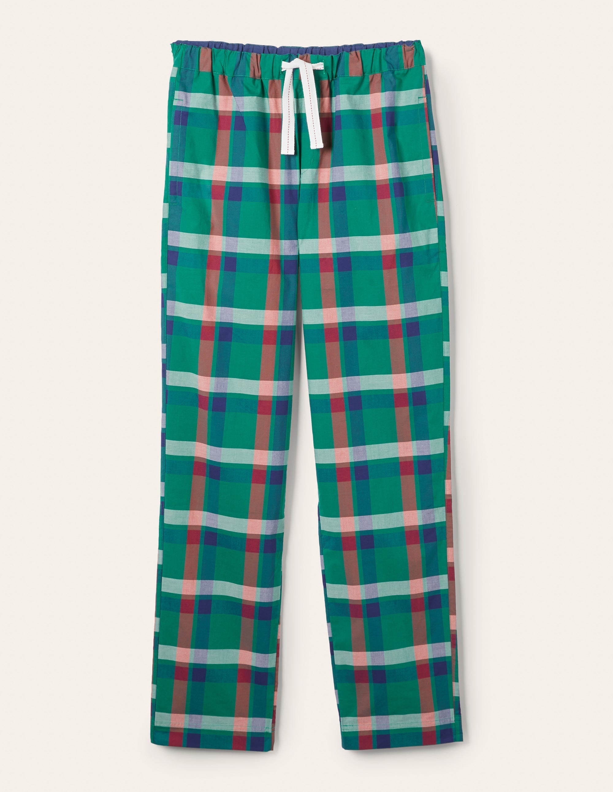 Cotton Poplin Pyjama Bottoms-Mountain Meadow Check - Image 5