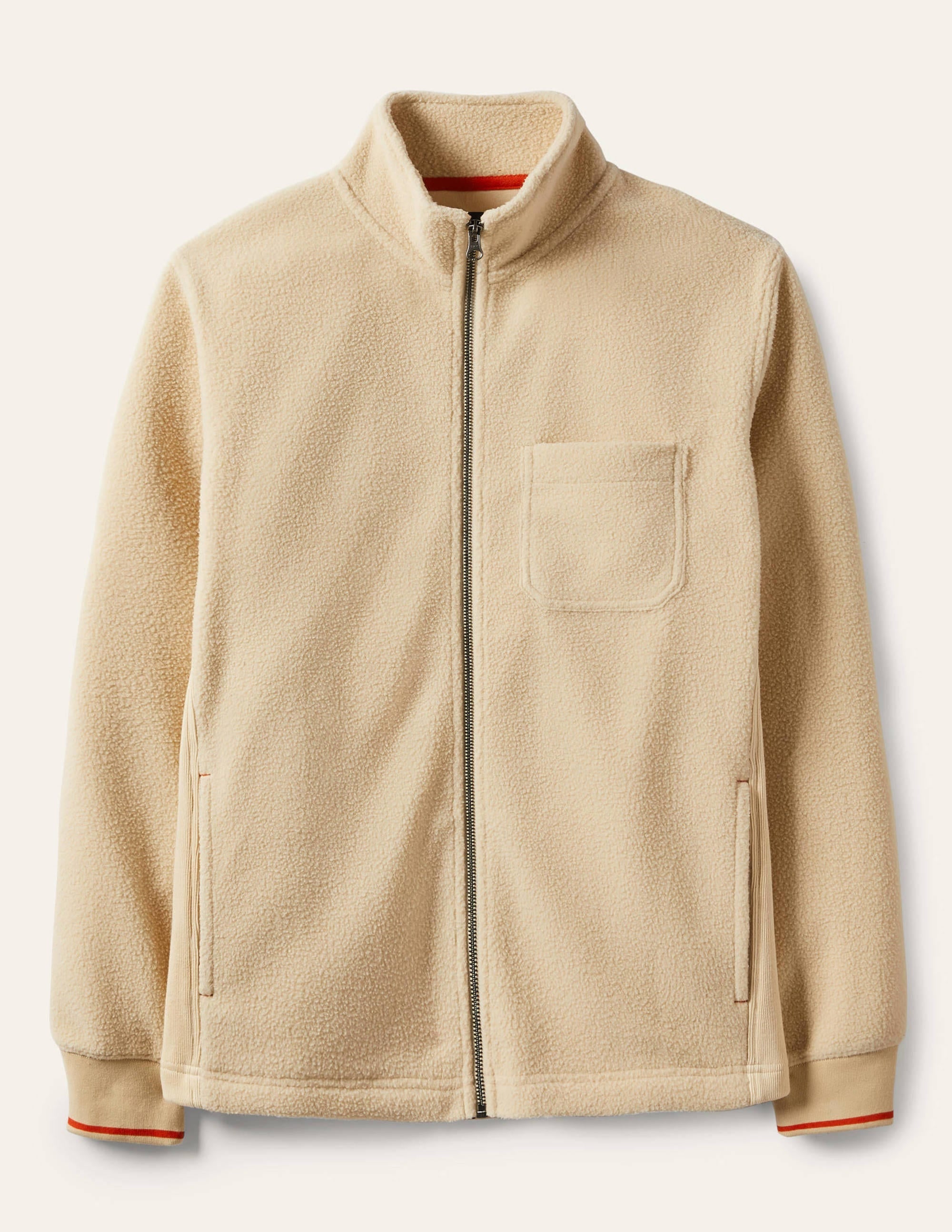 Sherpa Zip-through Jacket-Ecru - Image 5