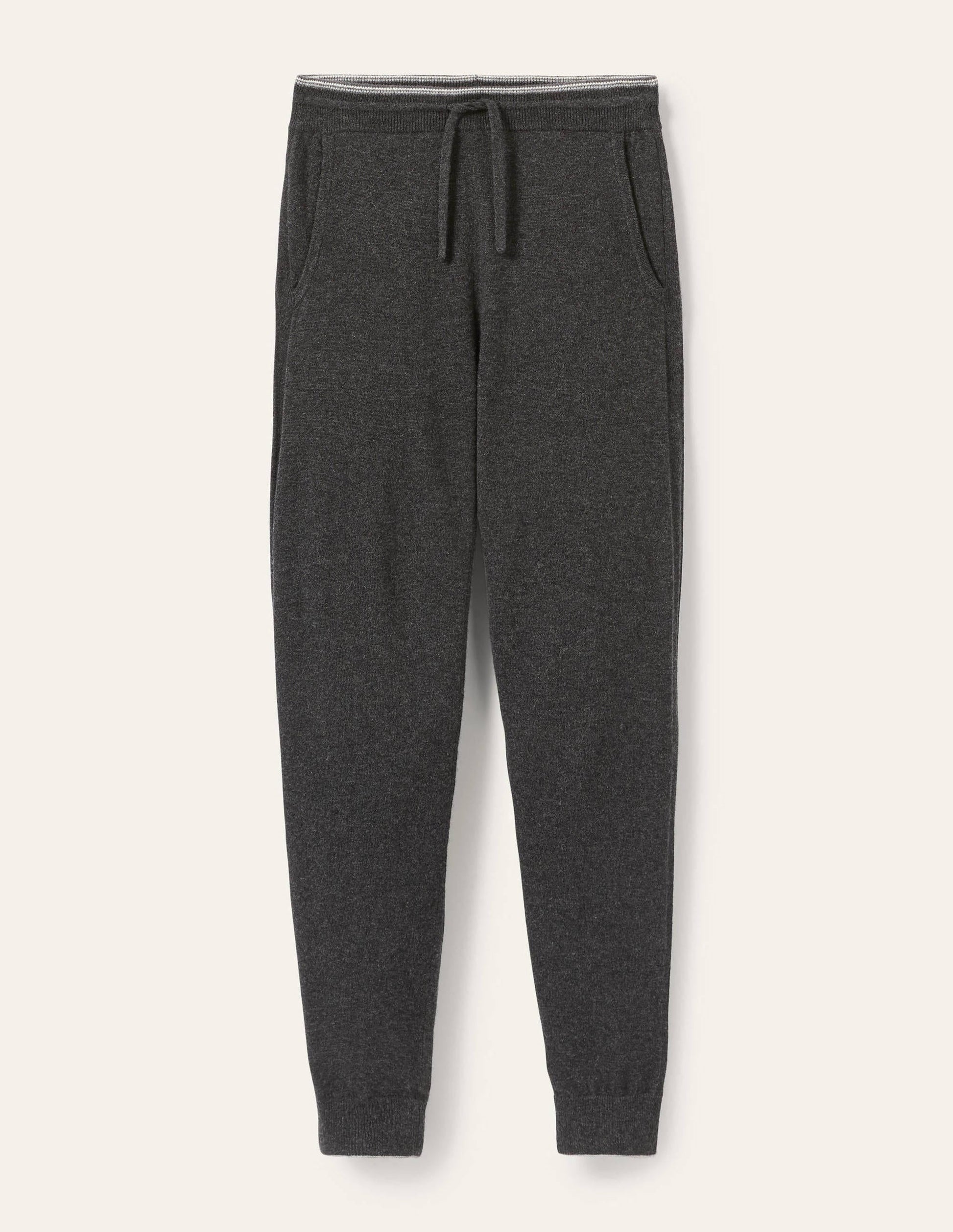 Cashmere Knitted Joggers-Dark Grey Melange-5