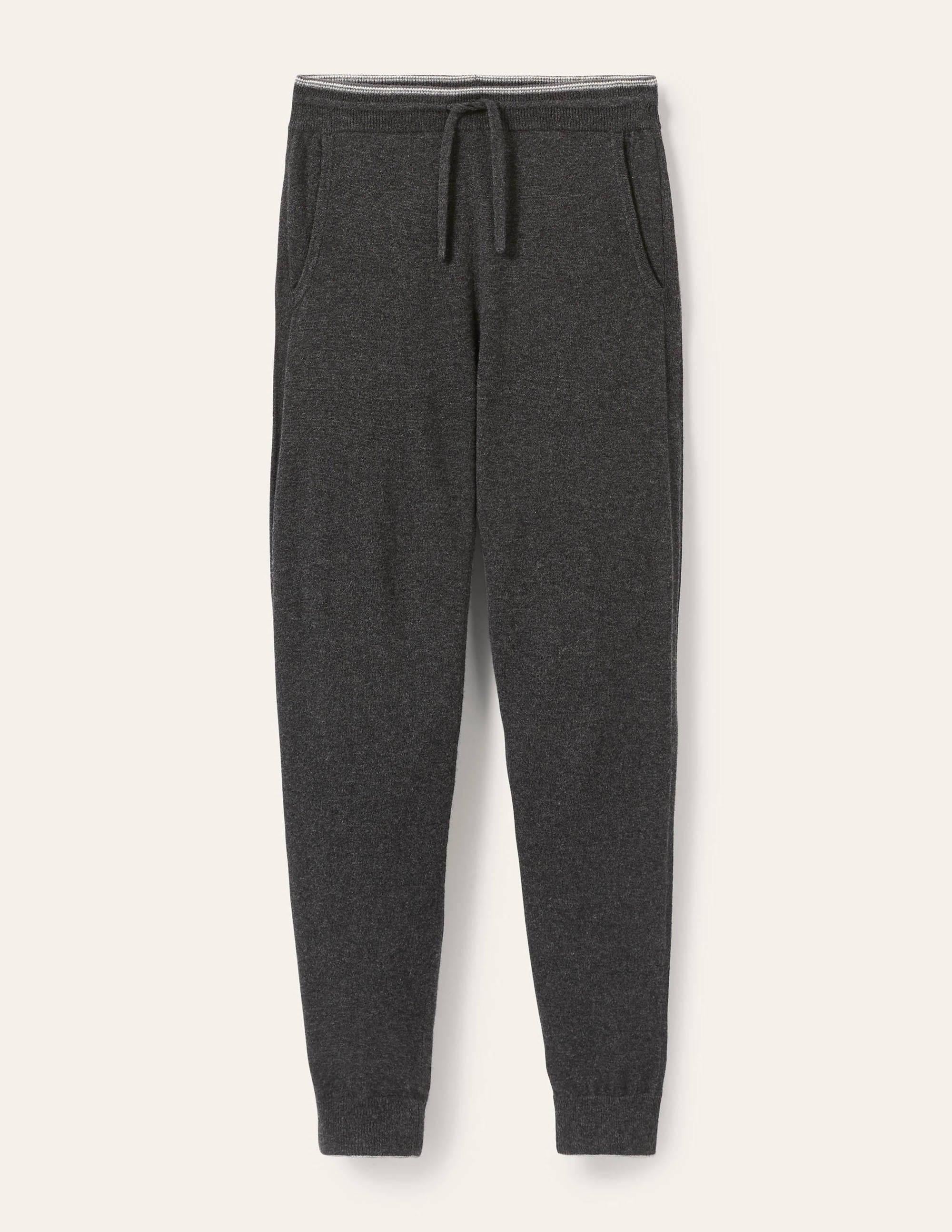 Cashmere Knitted Joggers-Dark Grey Melange - Image 5