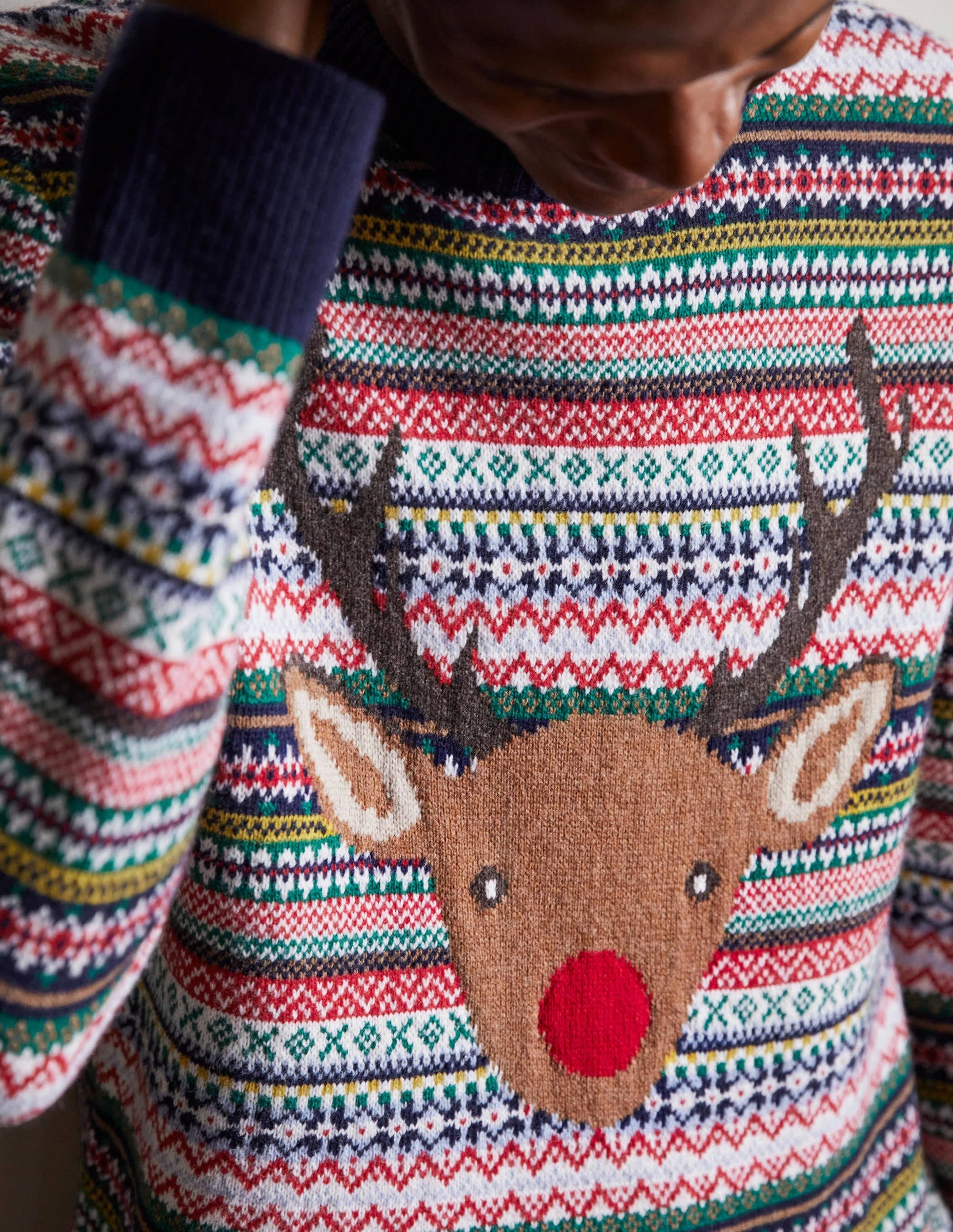 Christmas Crew Neck-Reindeer Fairisle-2