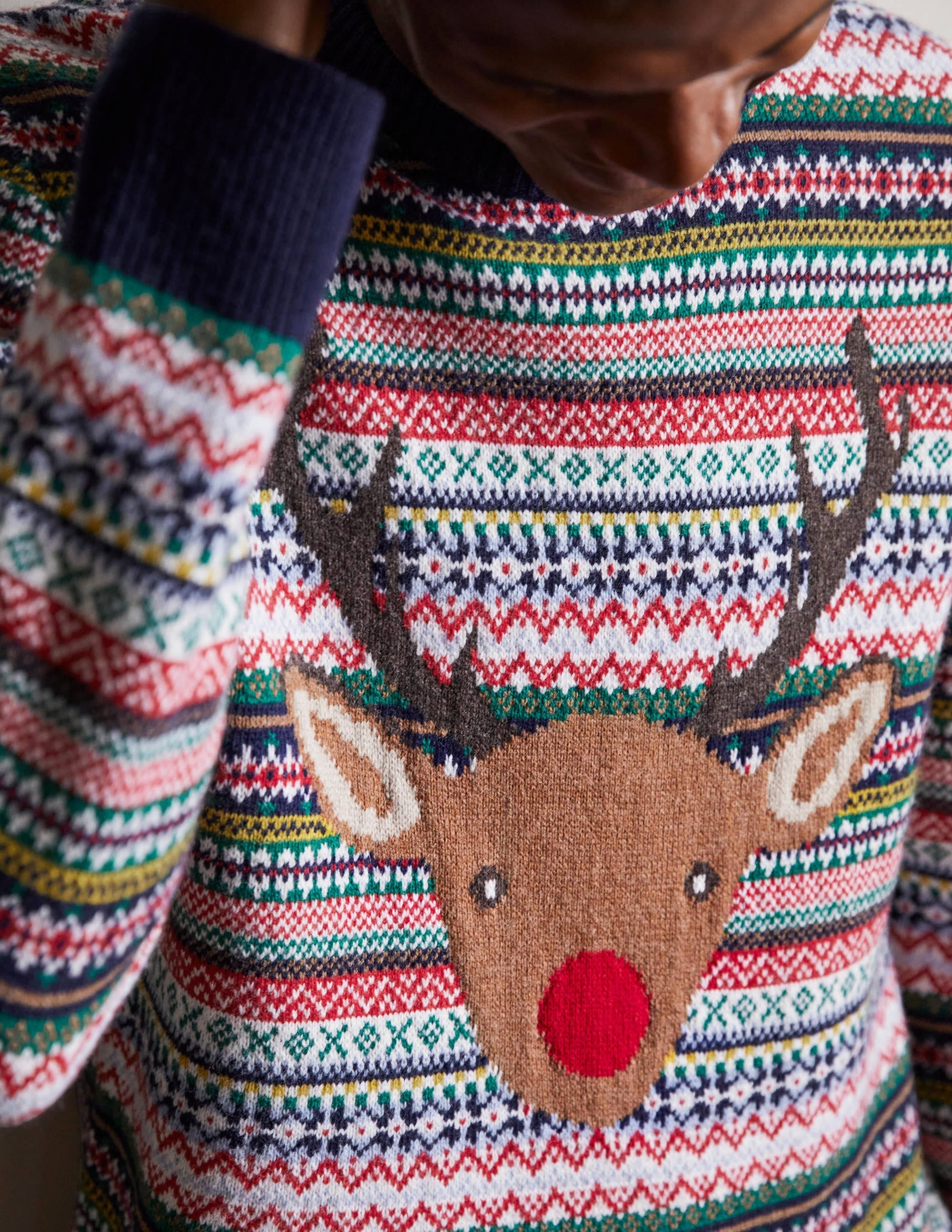 Christmas Crew Neck-Reindeer Fairisle - Image 2