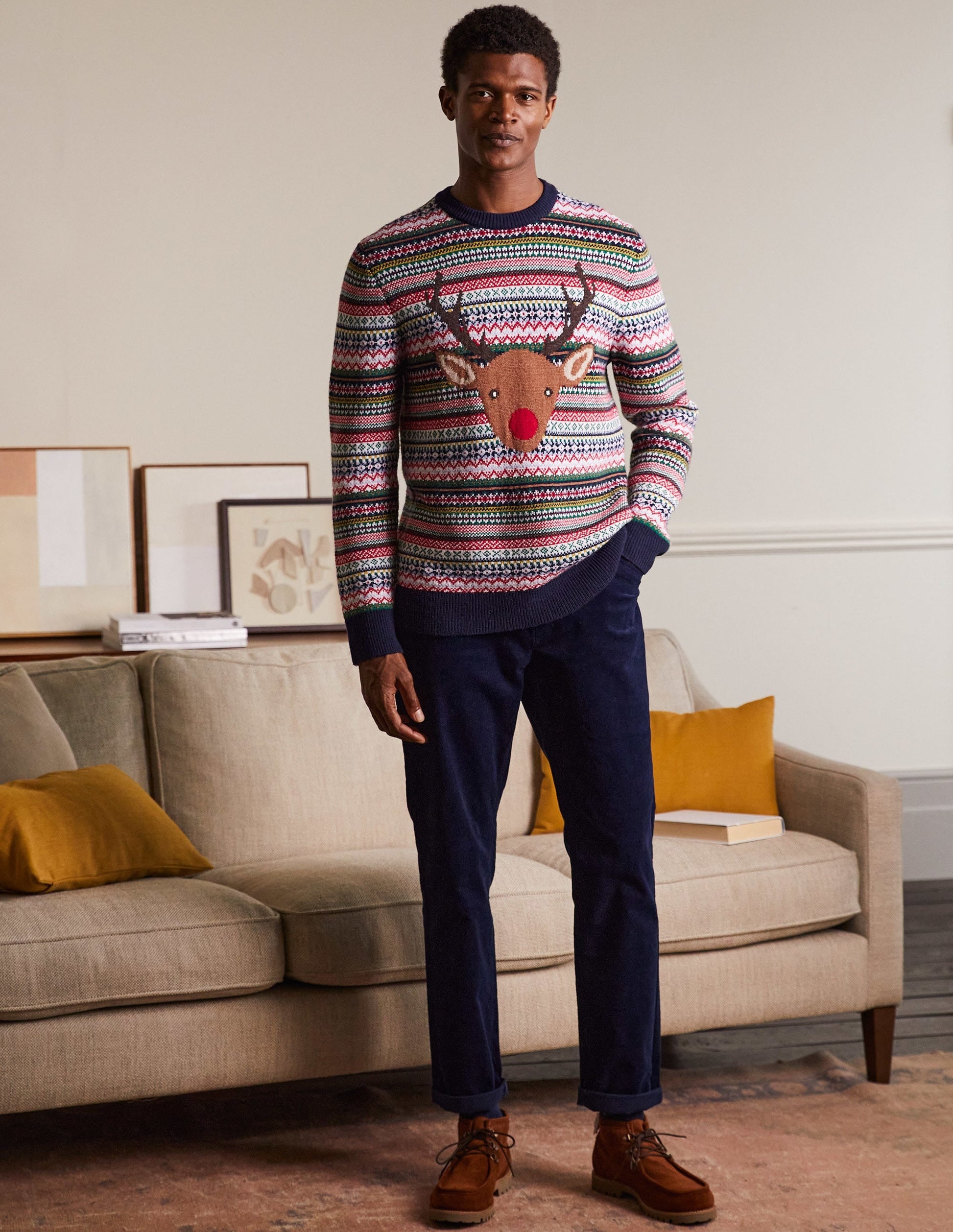 Christmas Crew Neck-Reindeer Fairisle-4