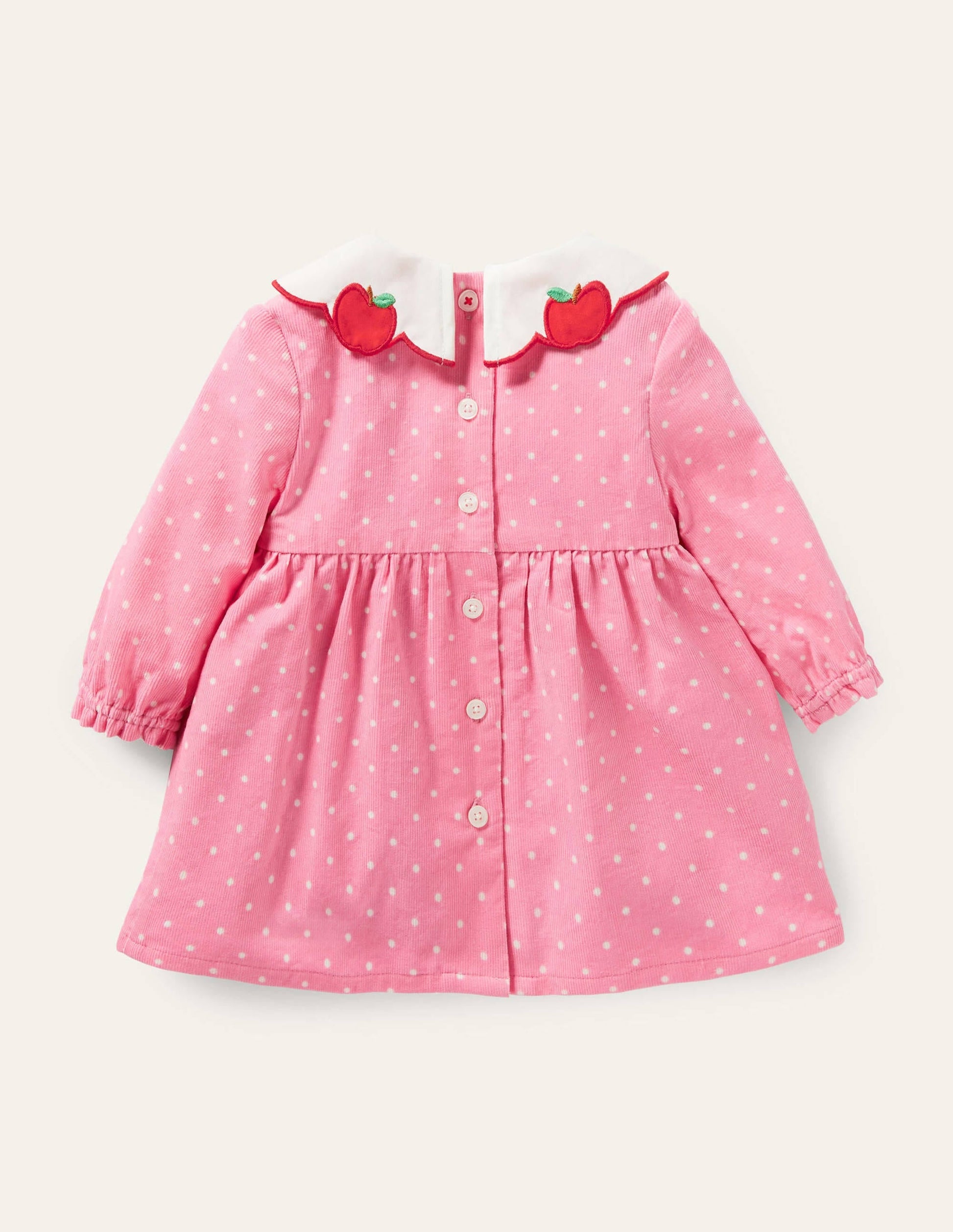 Apple Collar Cord Dress-Formica Pink Pin Spot-2