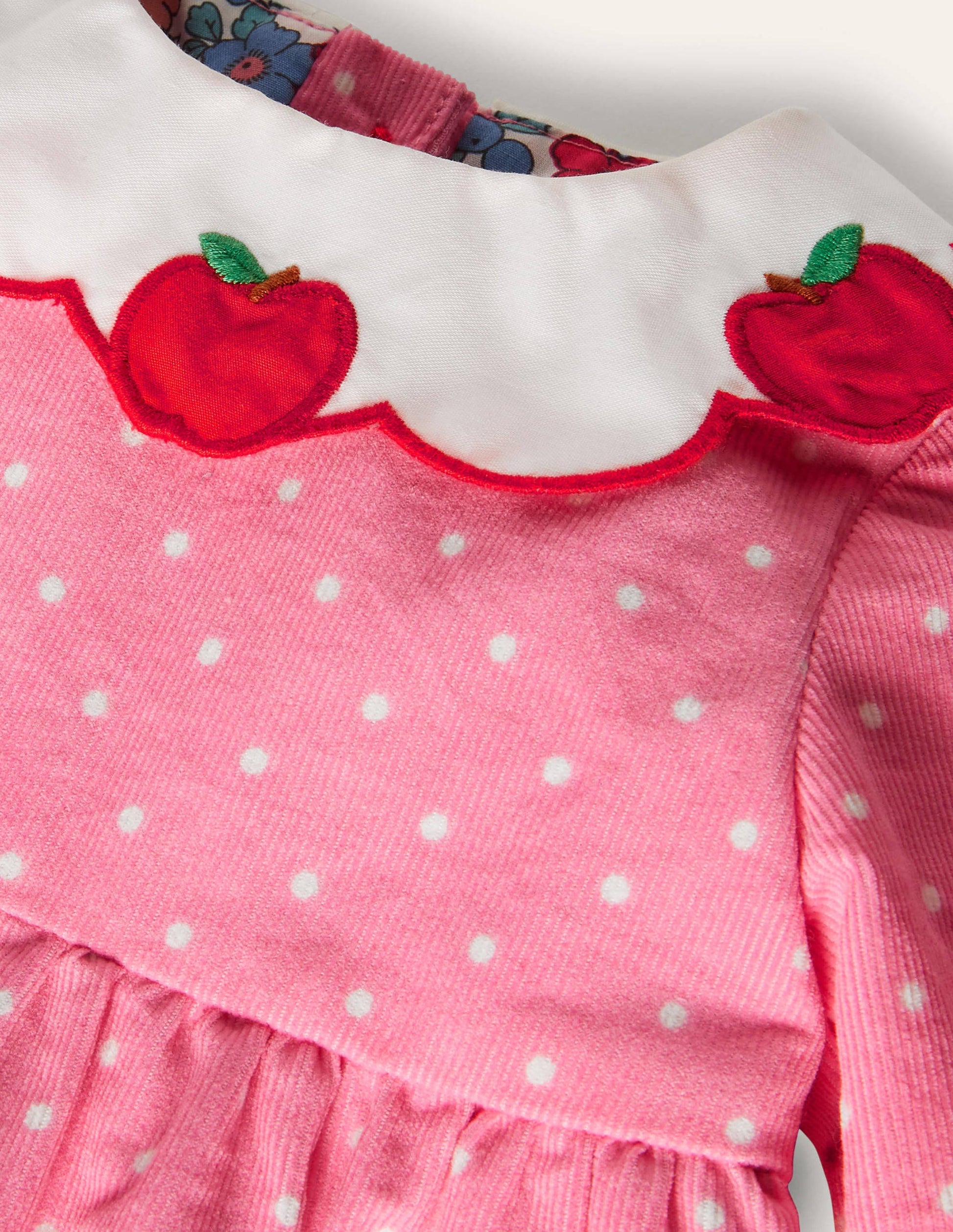 Apple Collar Cord Dress-Formica Pink Pin Spot-3