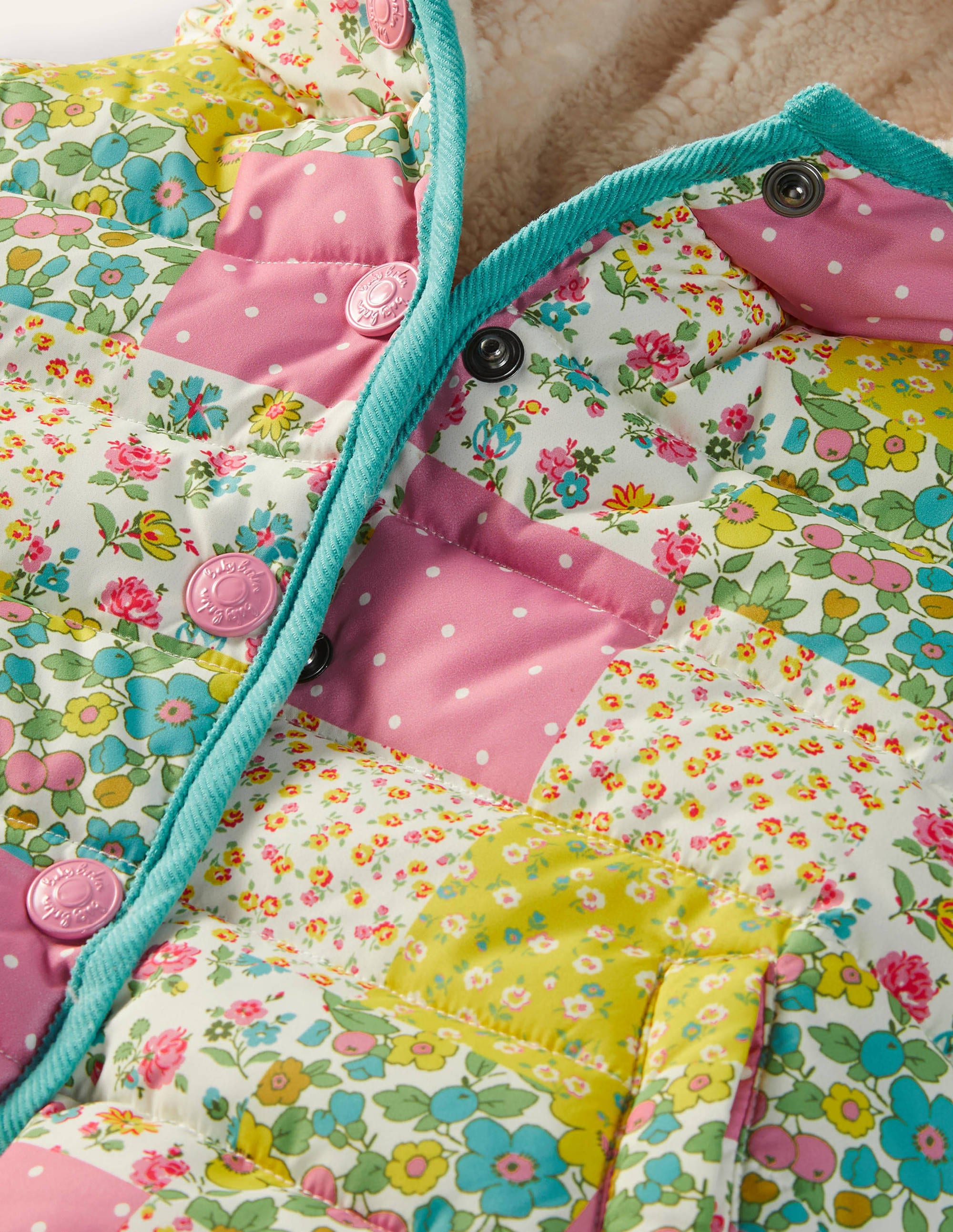 Padded Jacket-Multi Floral Patchwork - Image 3