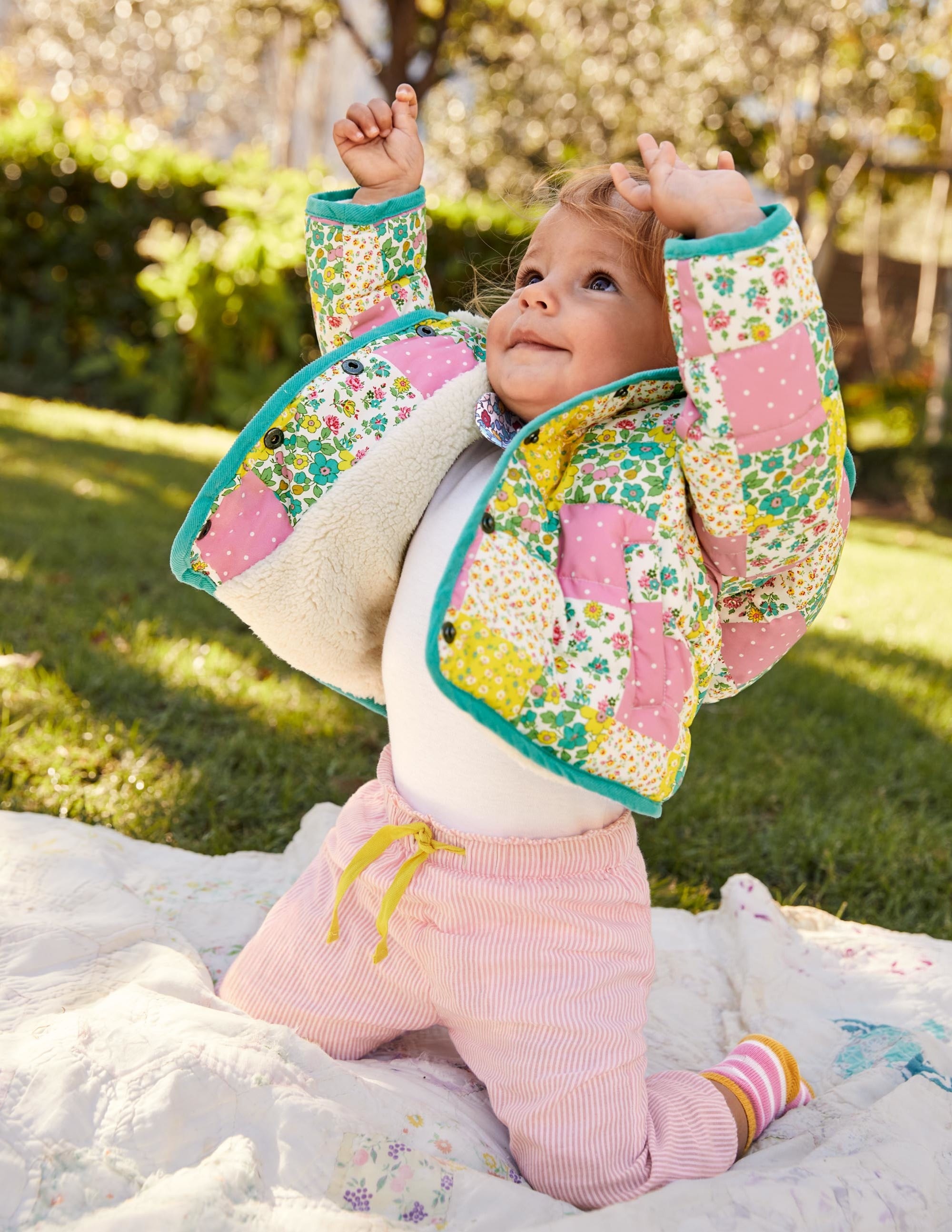Padded Jacket-Multi Floral Patchwork - Image 5