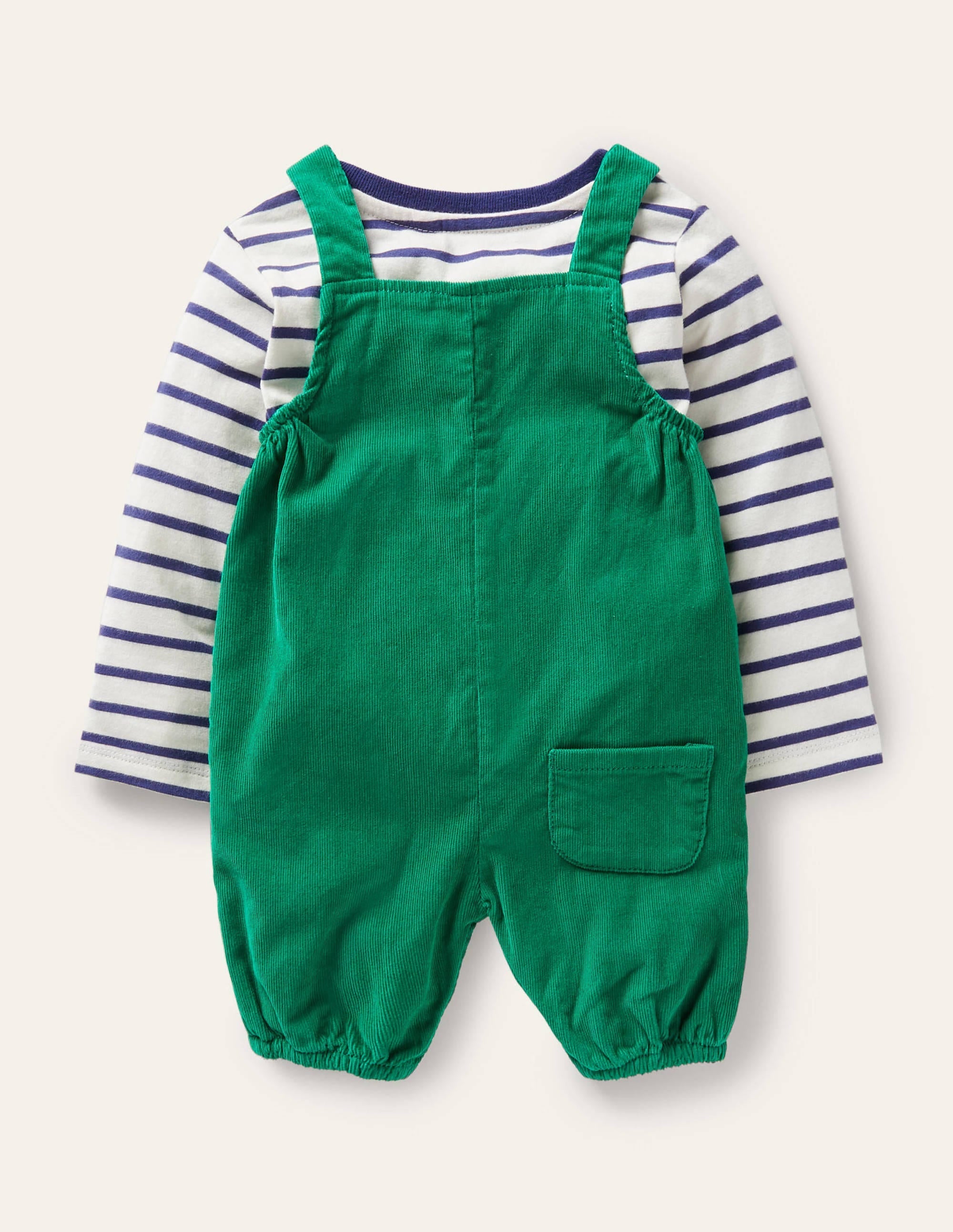 Fun Dungaree Set-Highland Green Dino - Image 2