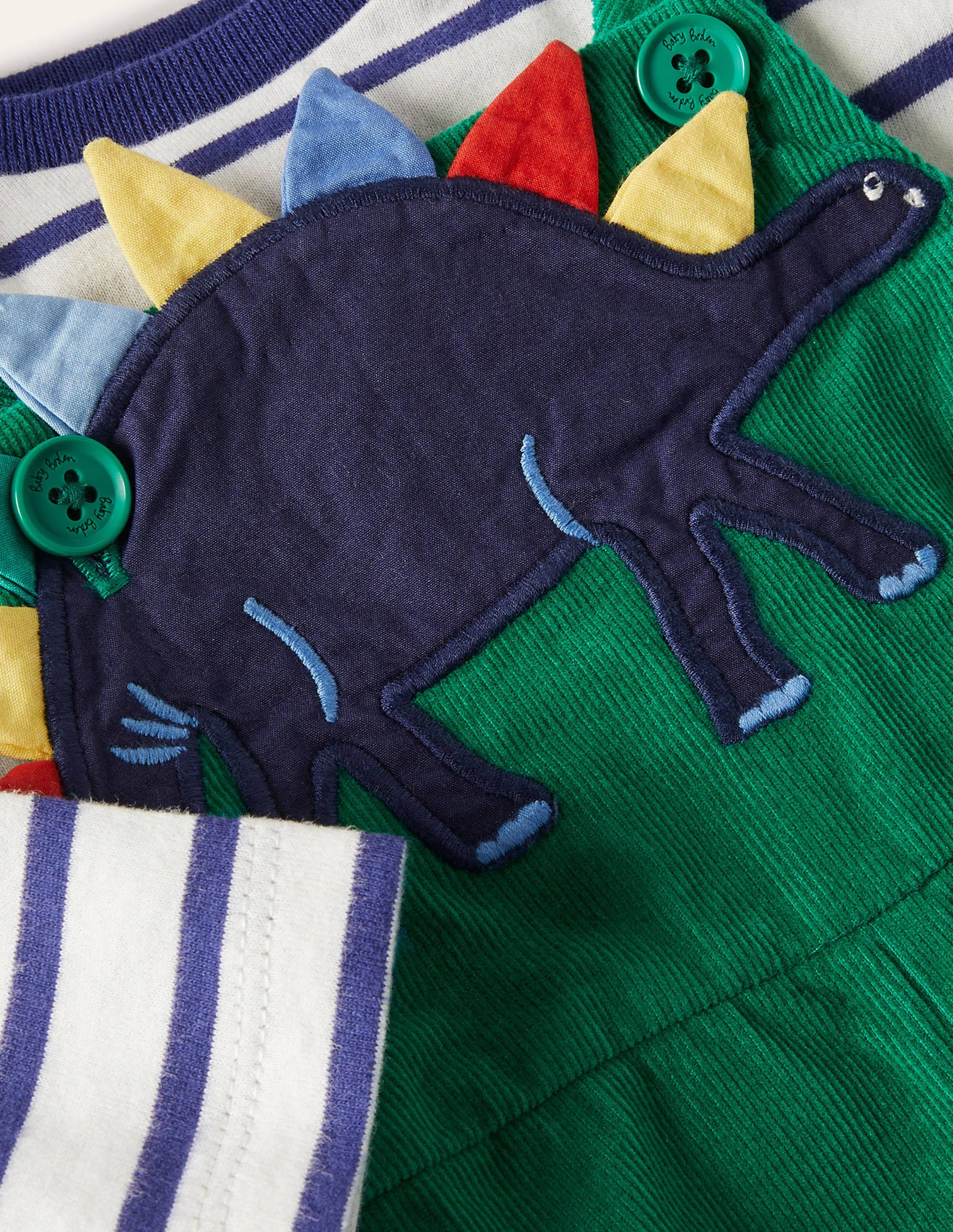 Fun Dungaree Set-Highland Green Dino - Image 3
