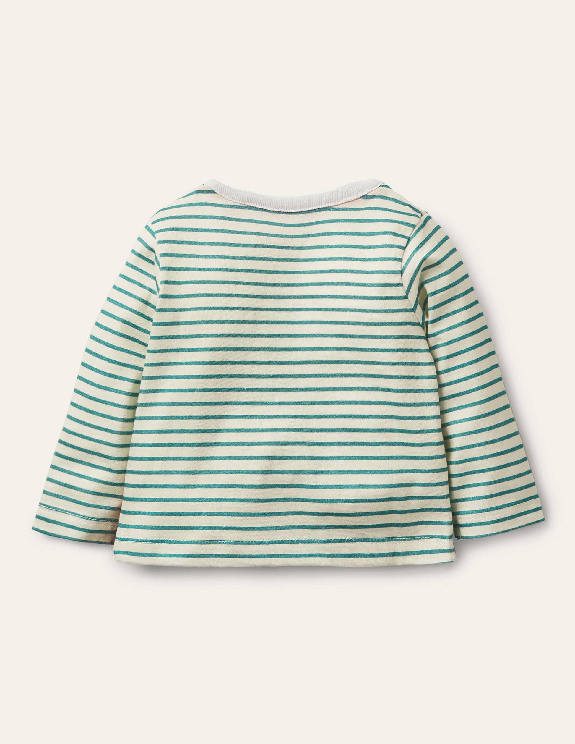 Stripy Lift-the-Flap T-shirt-Ivory/Brook Blue Chickens-2
