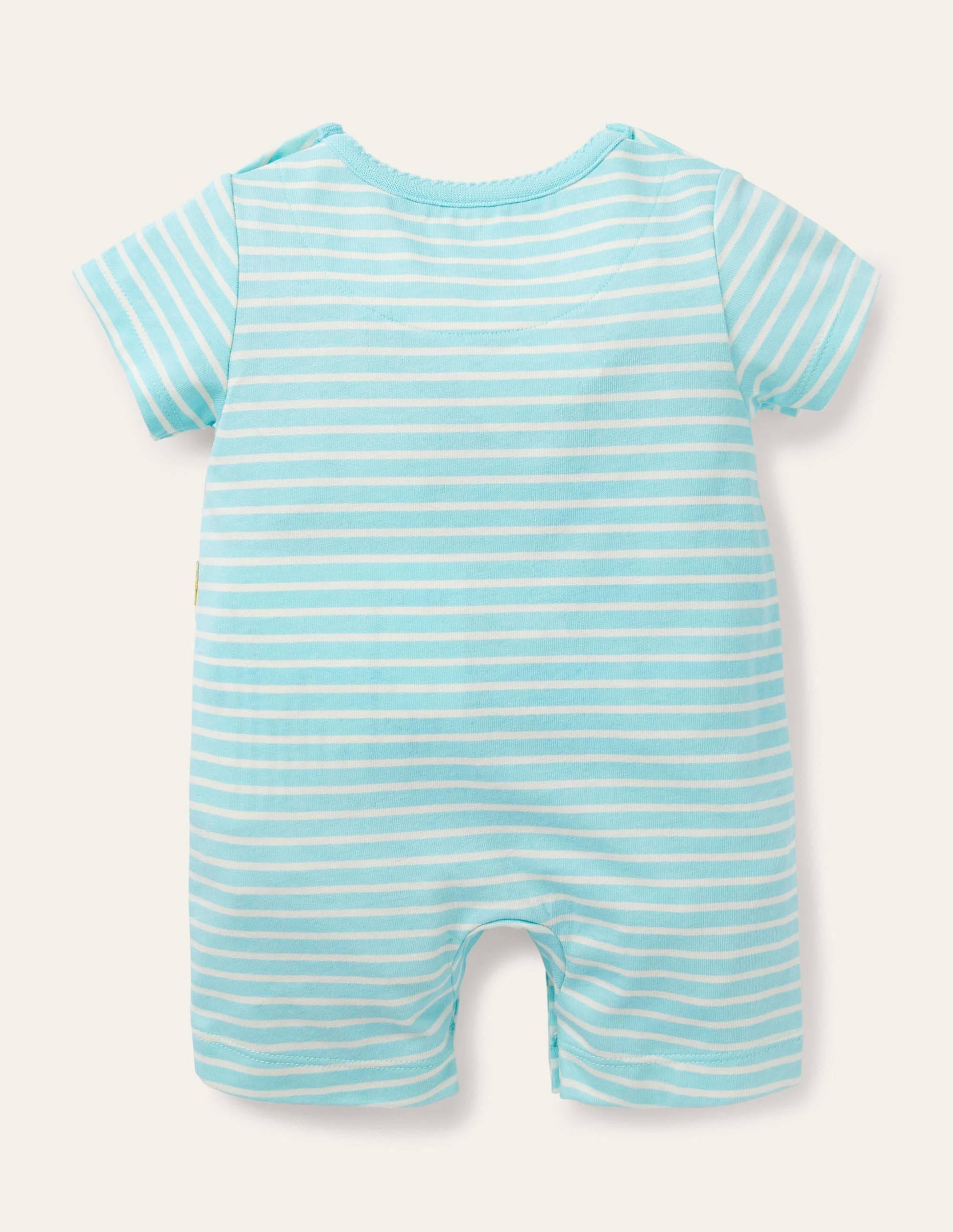 Jersey Appliqué Romper-Ivory/Georgian Blue Ducks-2