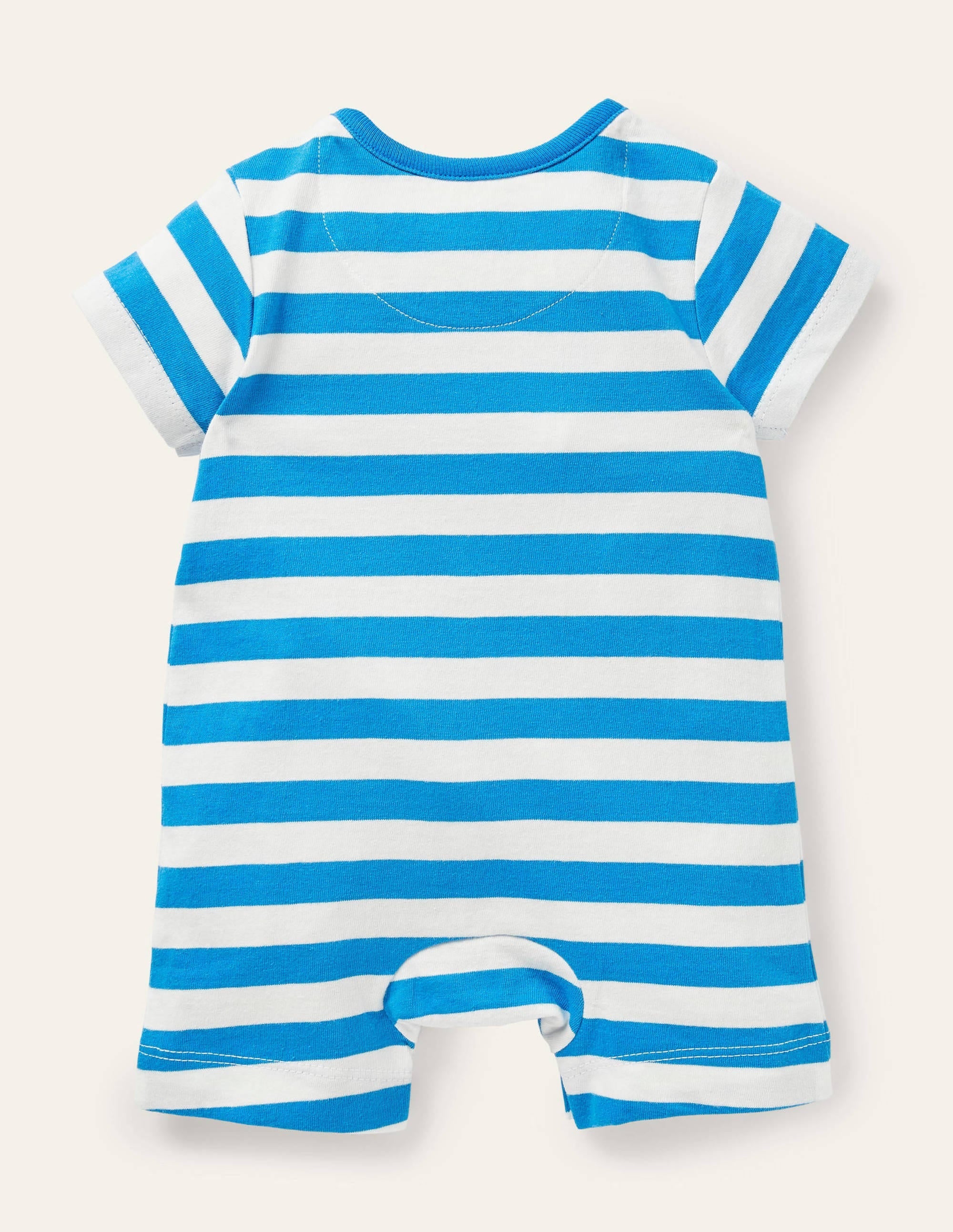 Short Jersey Romper-Ivory/Moroccan Blue Sprout - Image 2