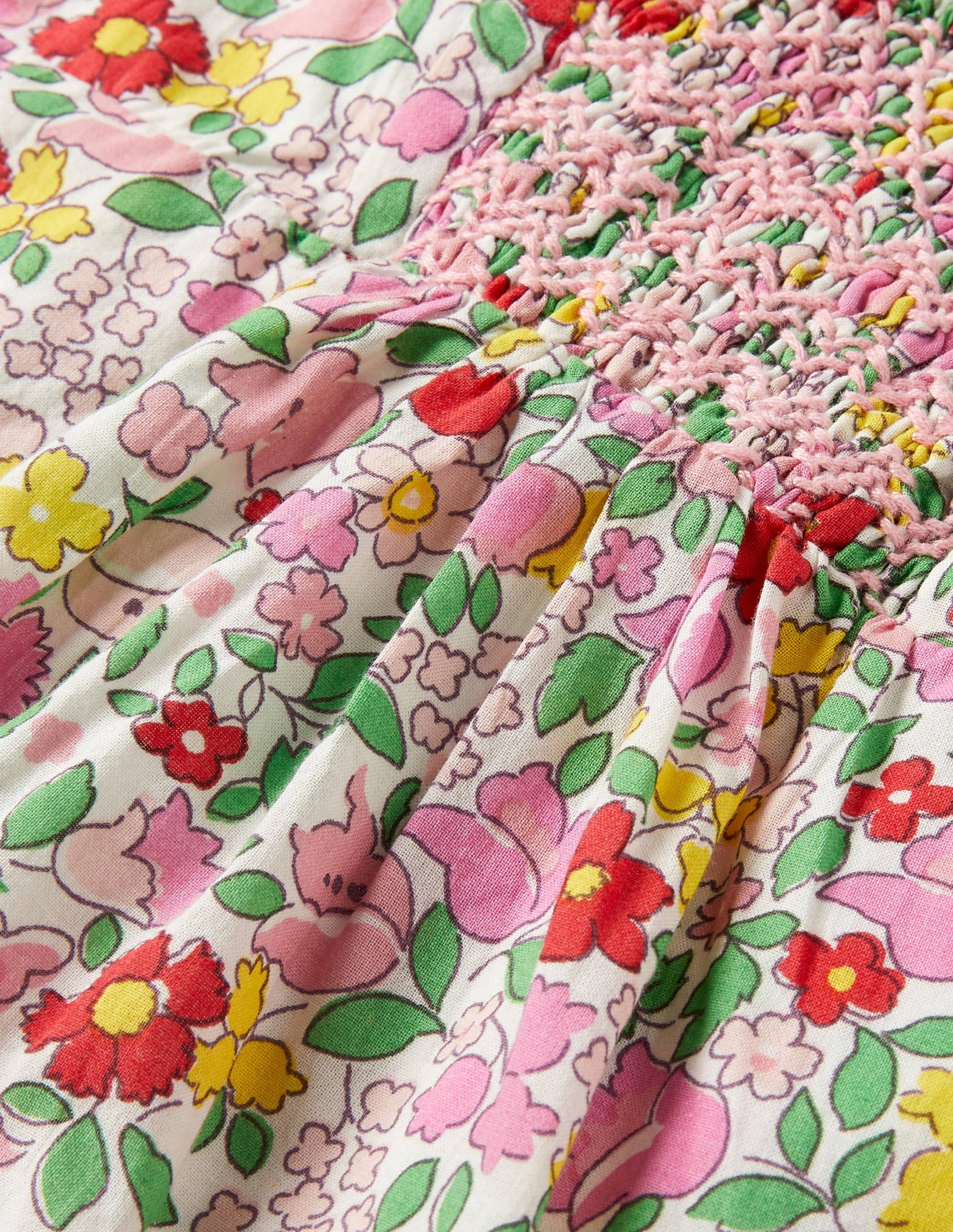 Floral Smocked Dress-Pink Lemonade Ditsy Floral-3