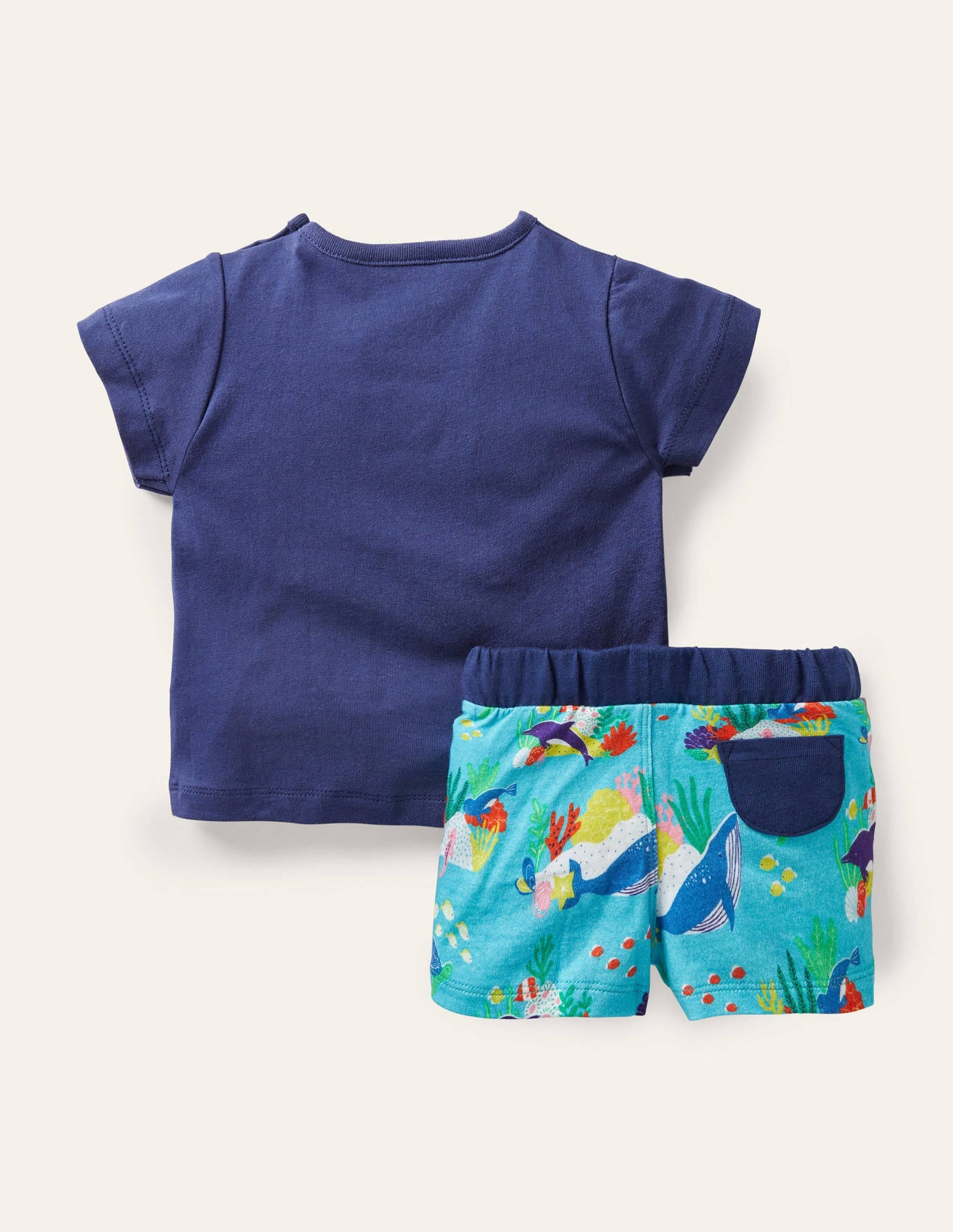 Applique' Short Set-Aqua Blue Under the Sea-2