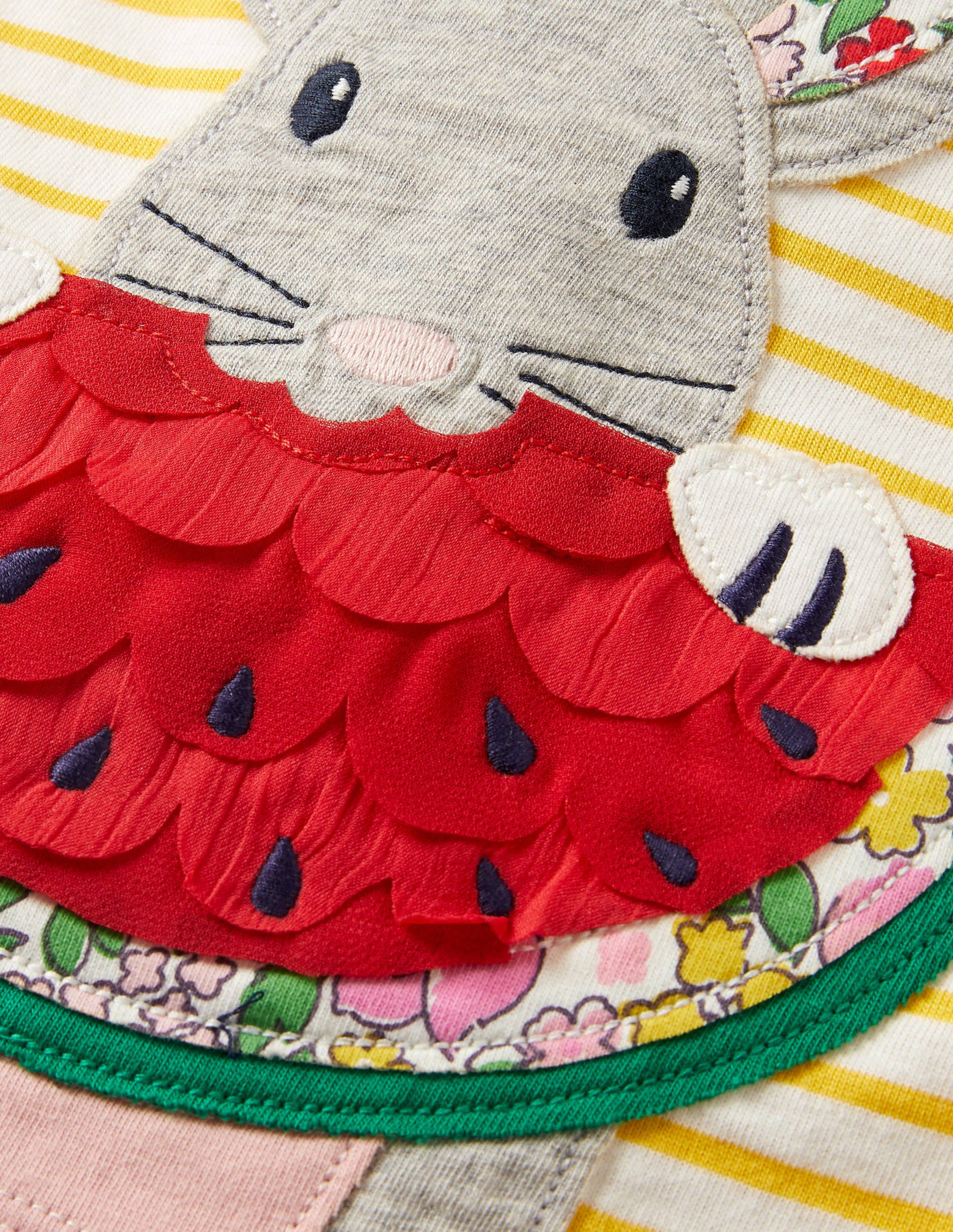 Holiday Appliqué T-shirt-Ivory/Sweetcorn Yellow Bunny - Image 3