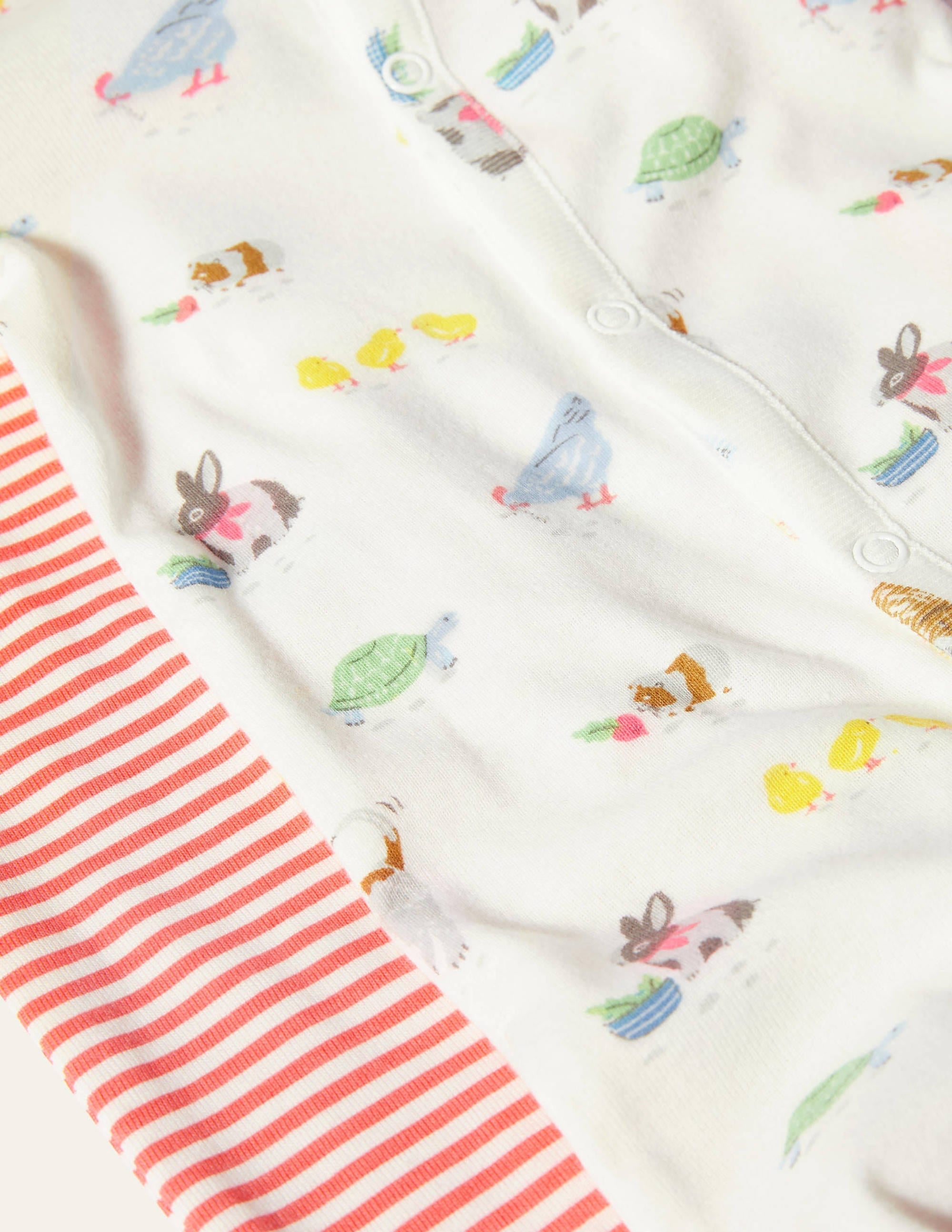 Organic Twin Pack Sleepsuit-Ivory Pet Friends - Image 3