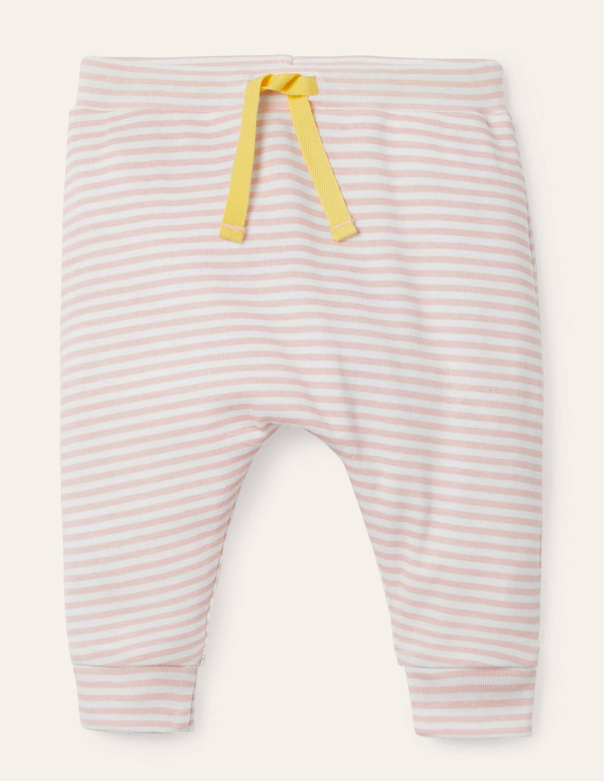 Organic Newborn Leggings-Ivory/Boto Pink-1