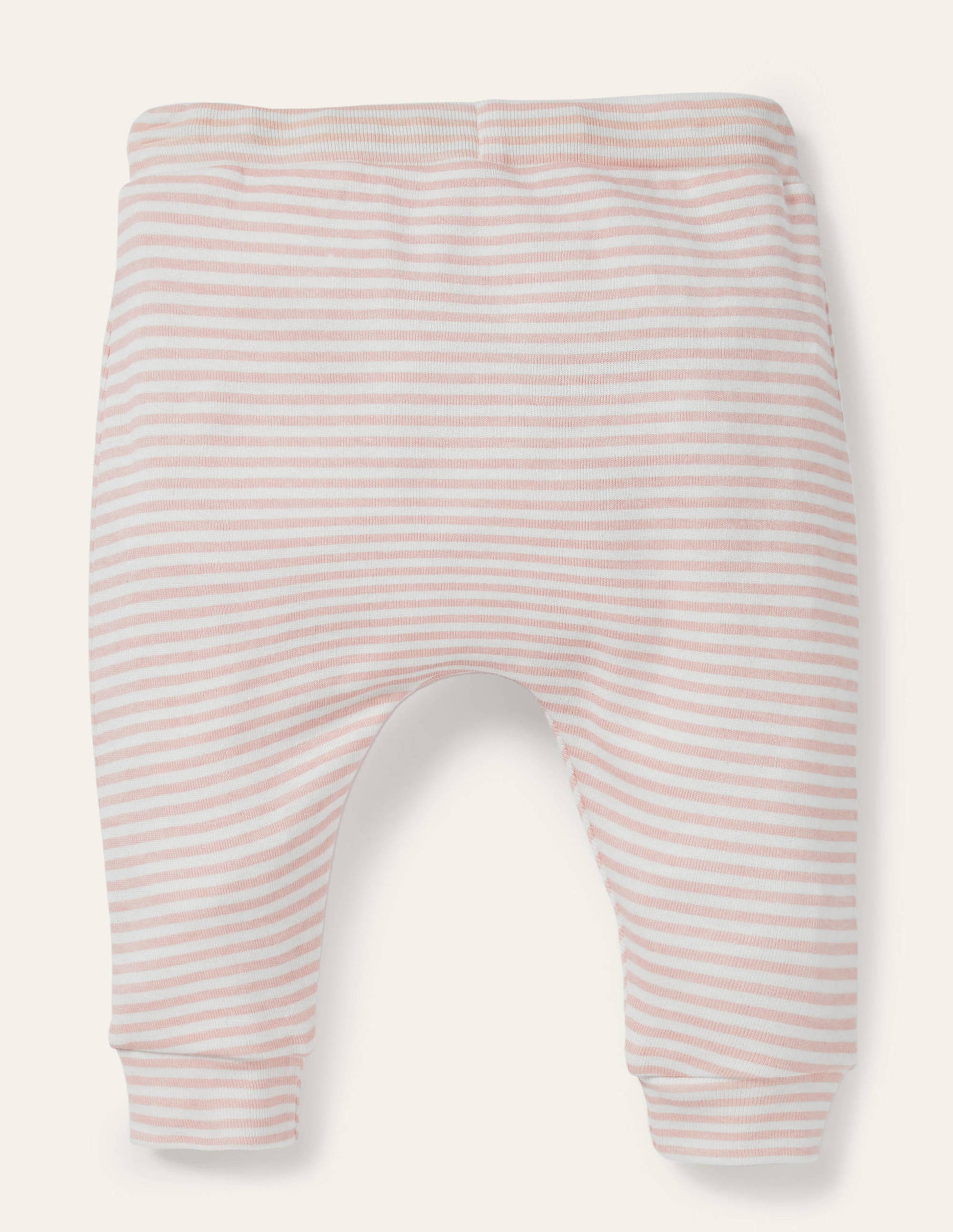 Organic Newborn Leggings-Ivory/Boto Pink-2