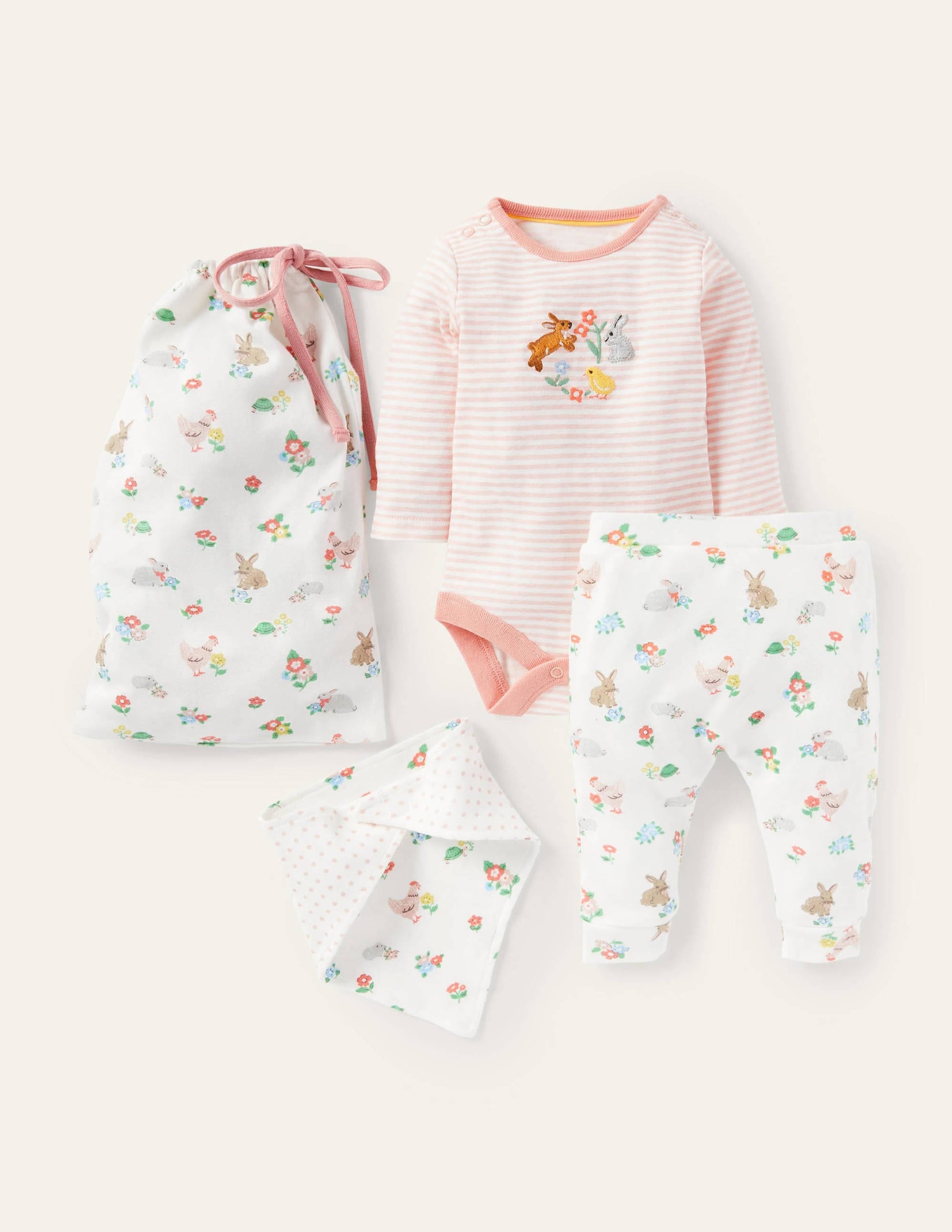 Organic Pets Newborn Set-Ivory Floral Pets-1