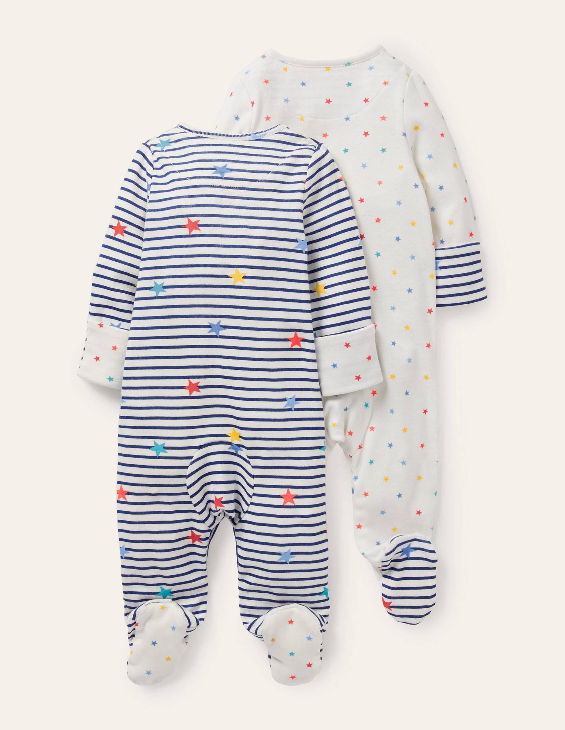 Organic 2 Pack Sleepsuit-Multi Stars-2