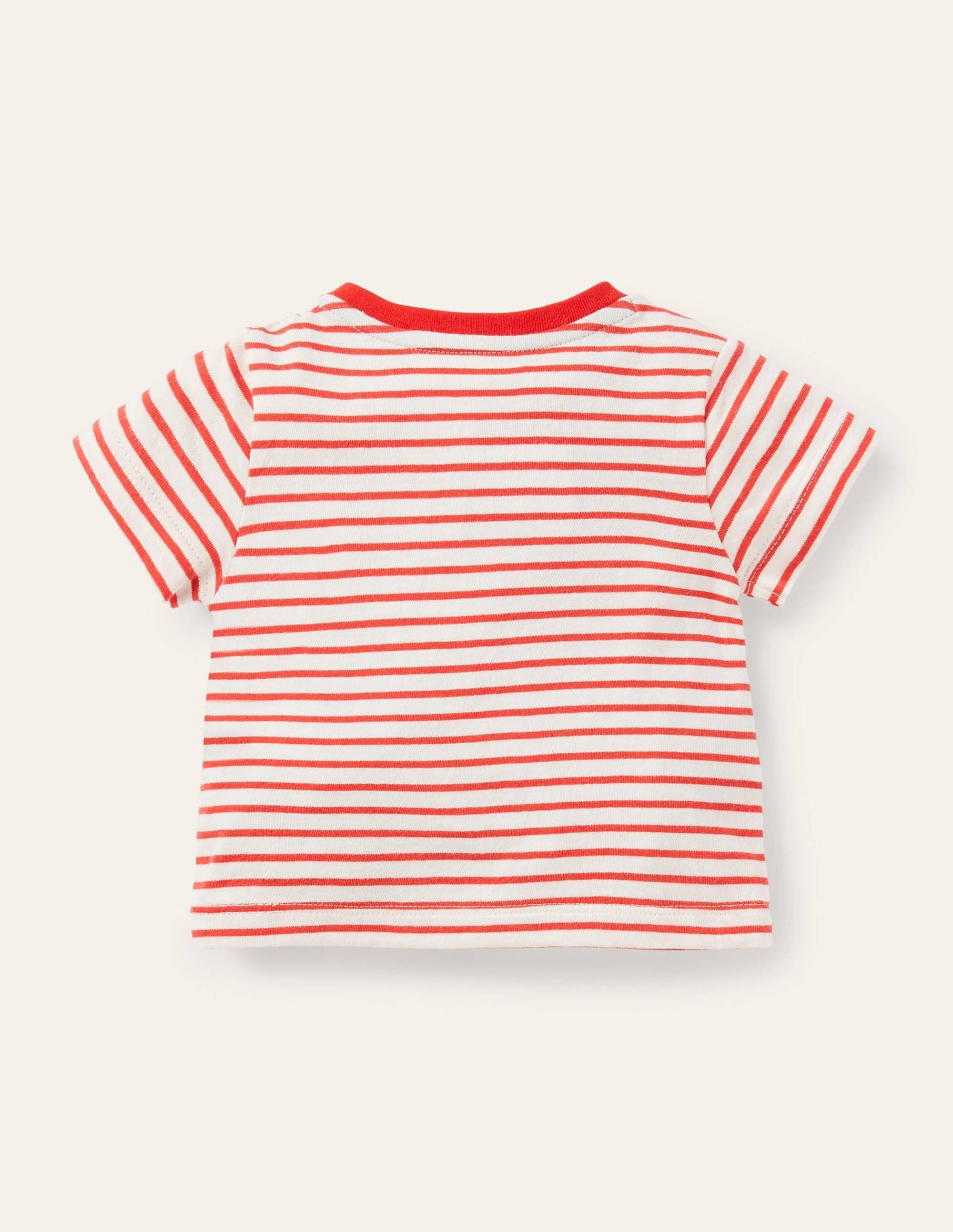 Peeking Animals Stripy T-shirt-Ivory/Red Under the Sea - Image 2