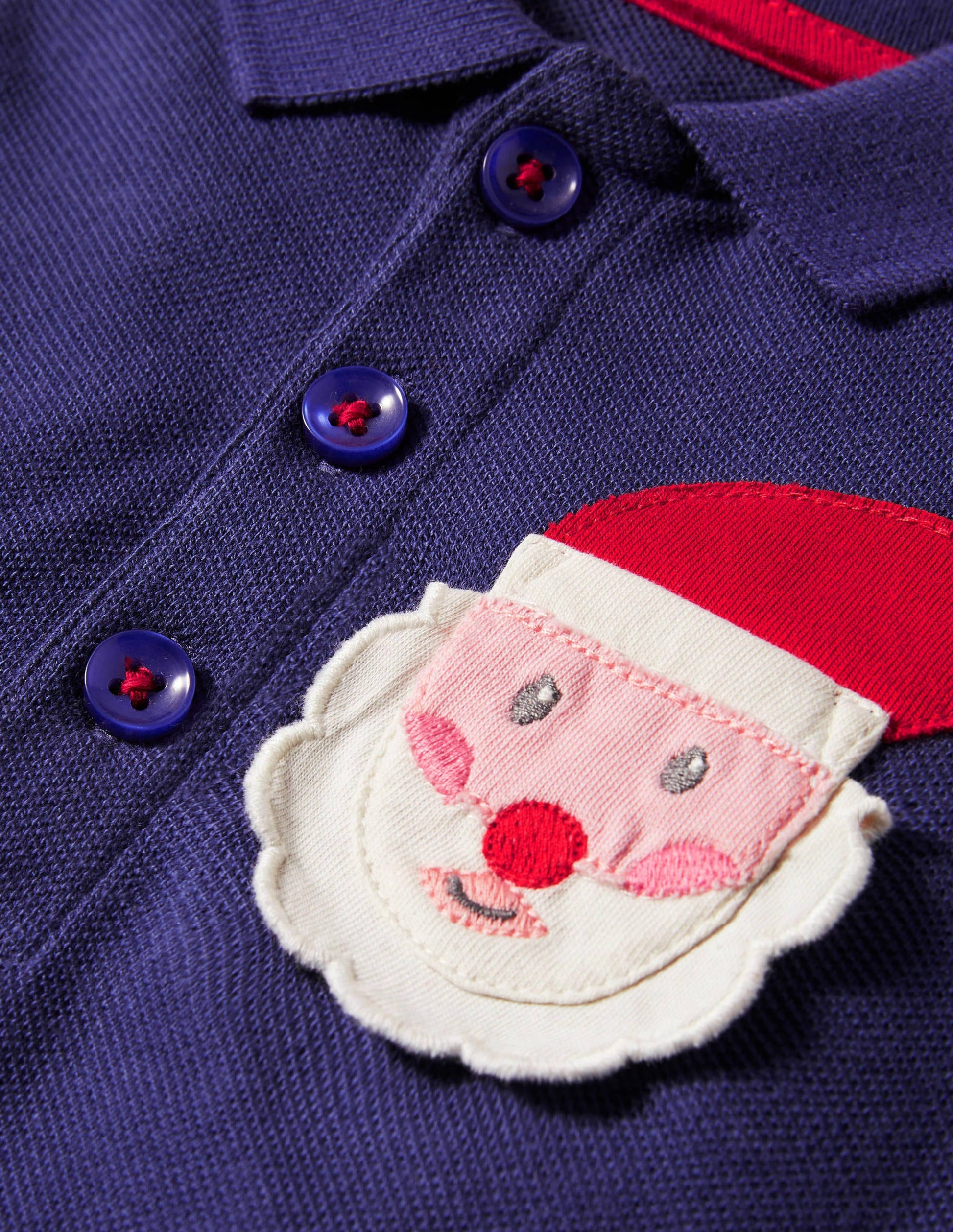 Christmas Polo Shirt Set-College Navy Santa-3