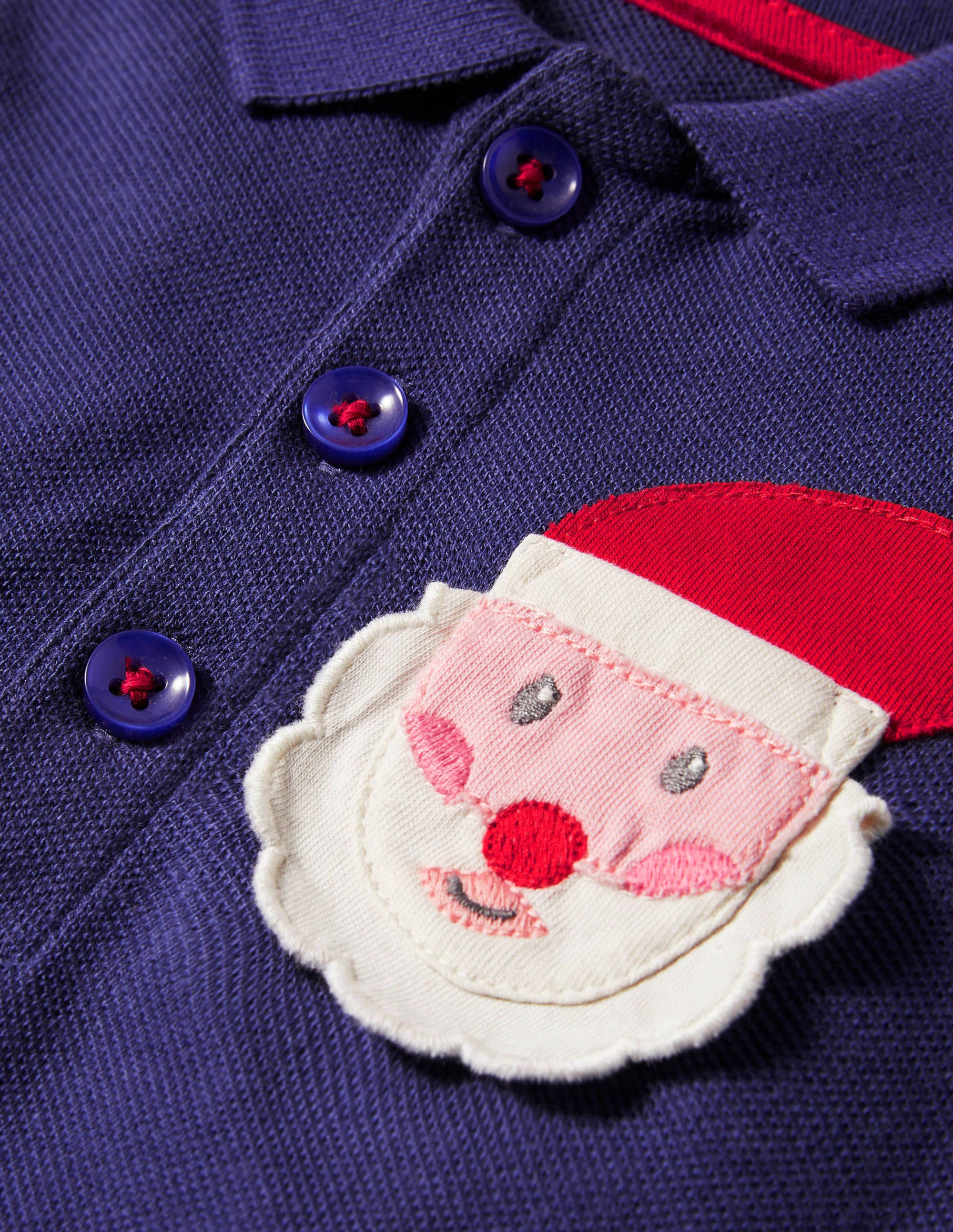 Christmas Polo Shirt Set-College Navy Santa - Image 3