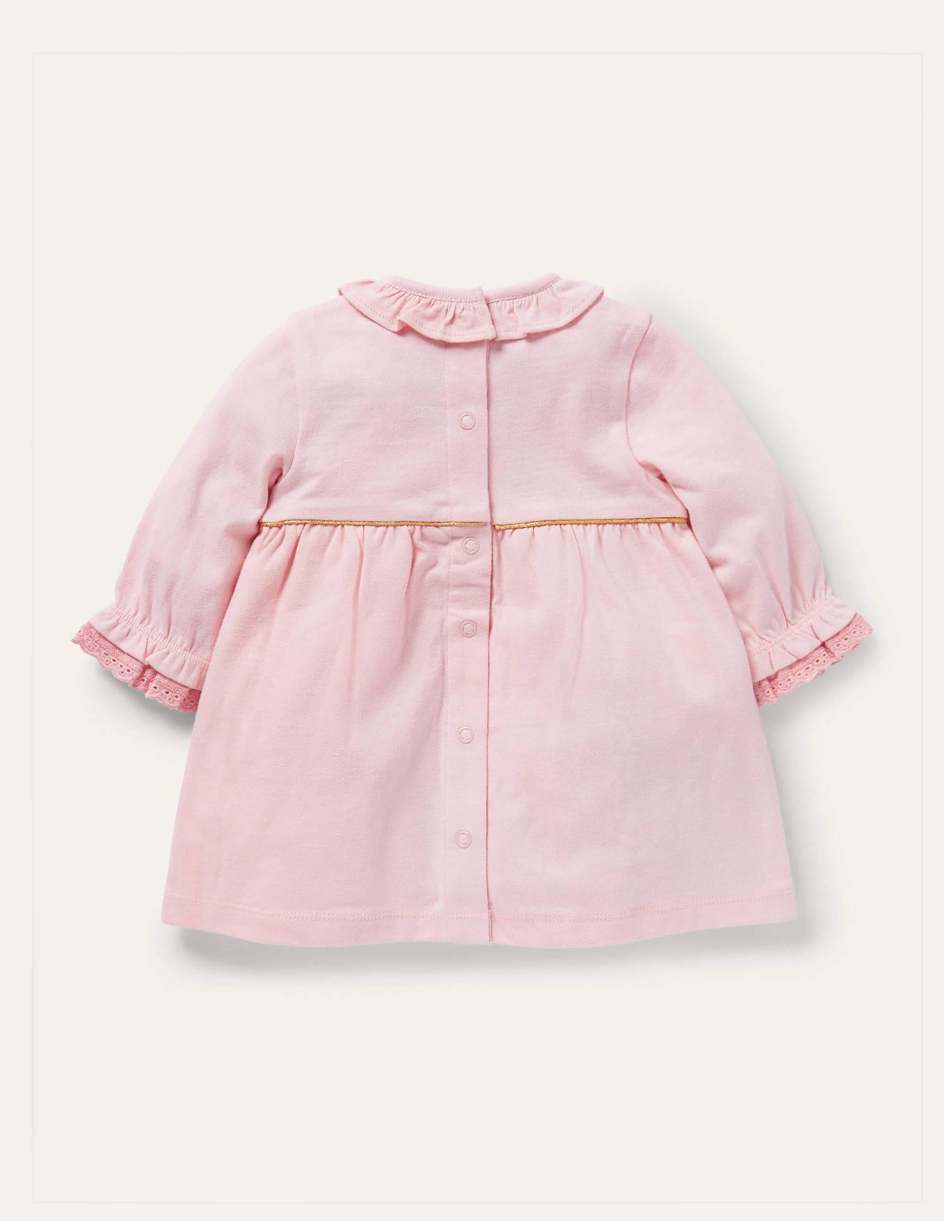 Jersey Appliqué Dress-Boto Pink Fairies-2