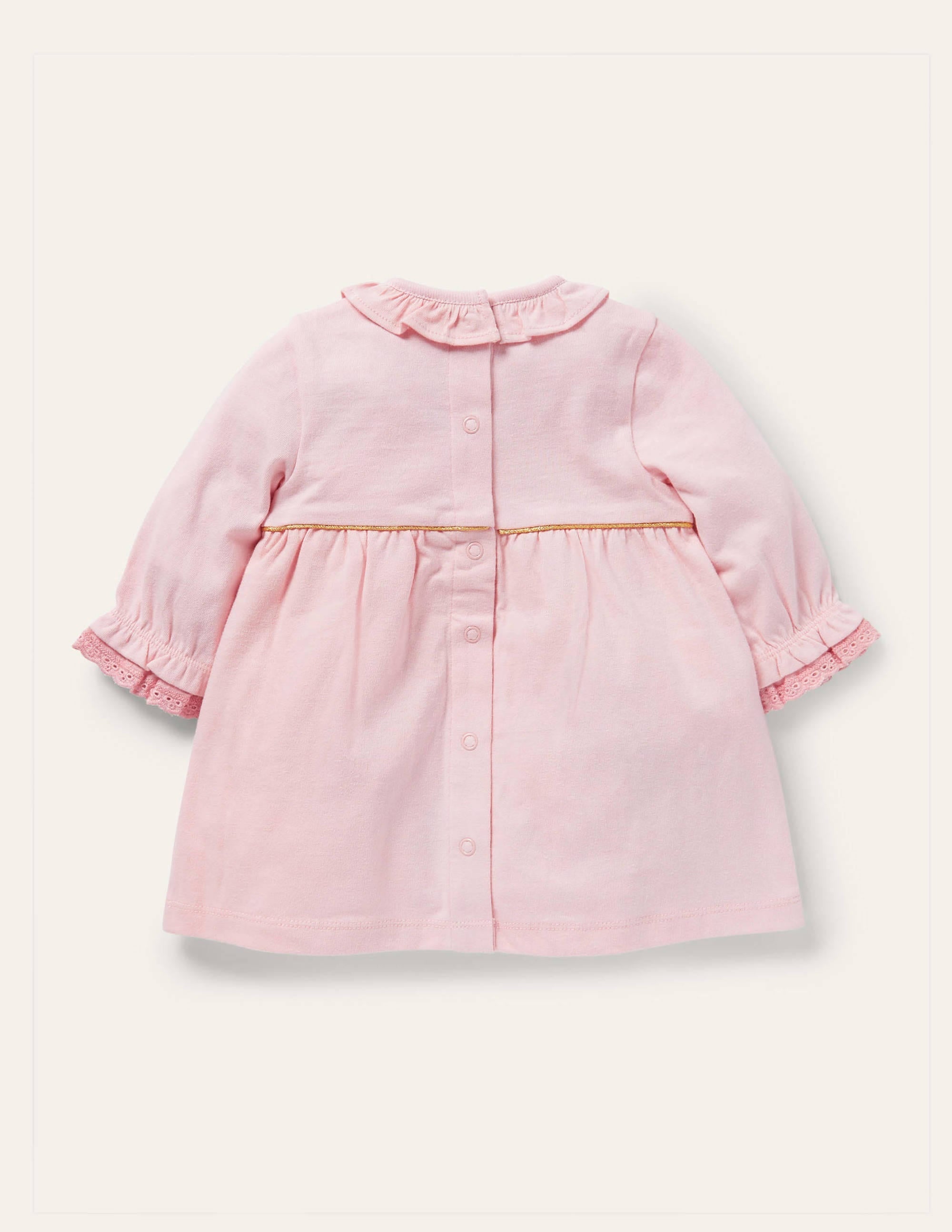Jersey Appliqué Dress-Boto Pink Fairies - Image 2