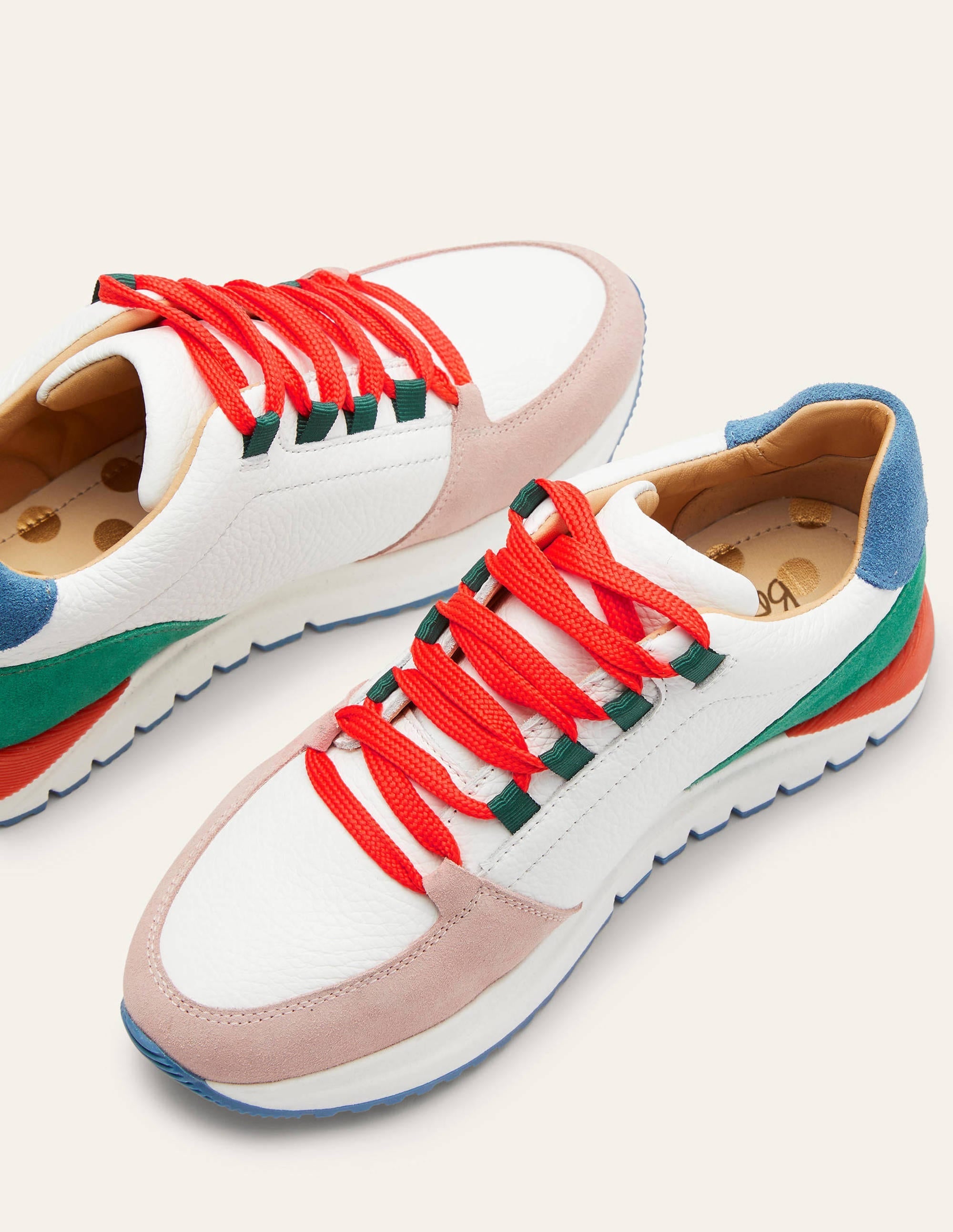 Classic Trainers-White/Cherry Red/Blue - Image 1