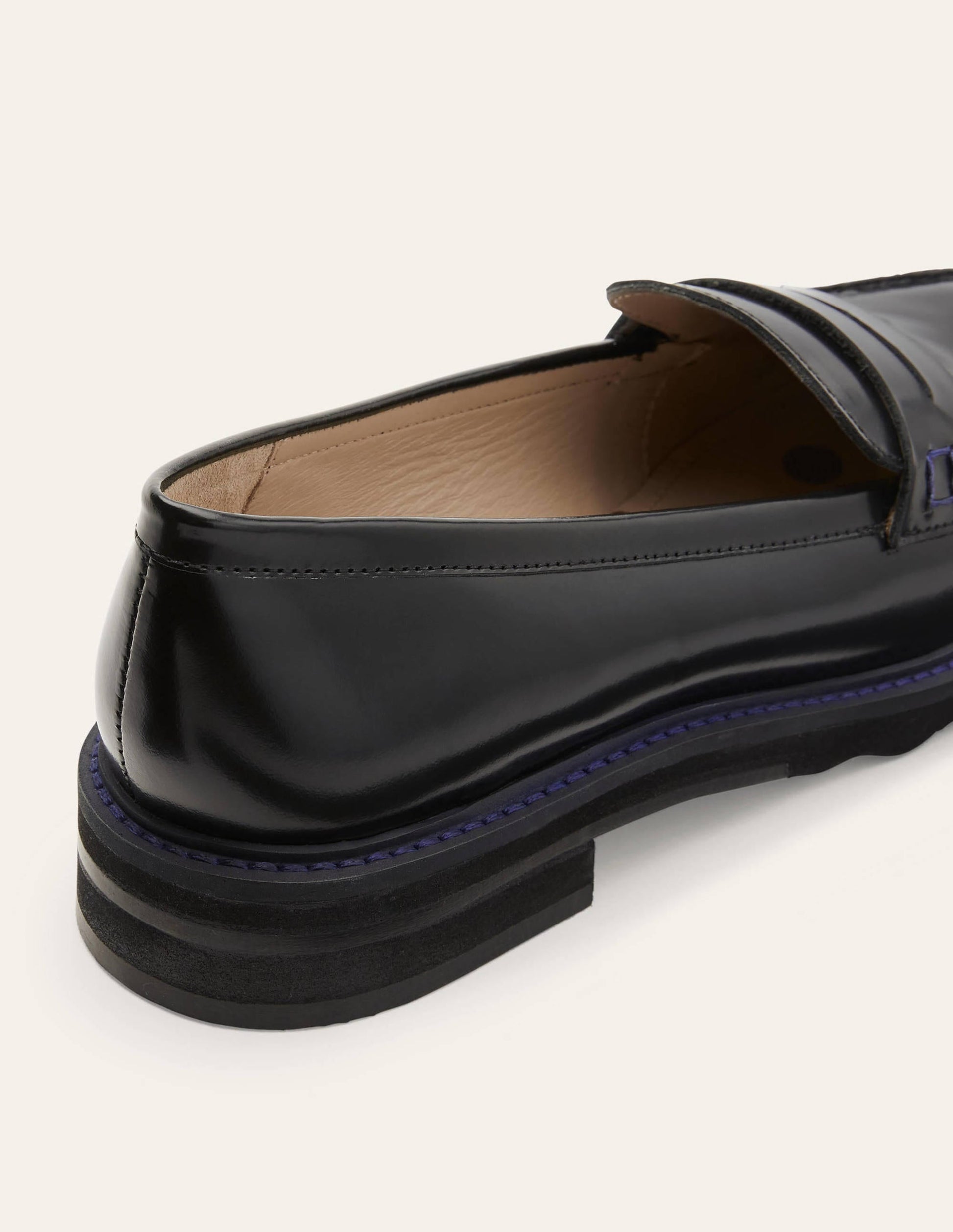Chunky Penny Loafers-Black/Navy-2