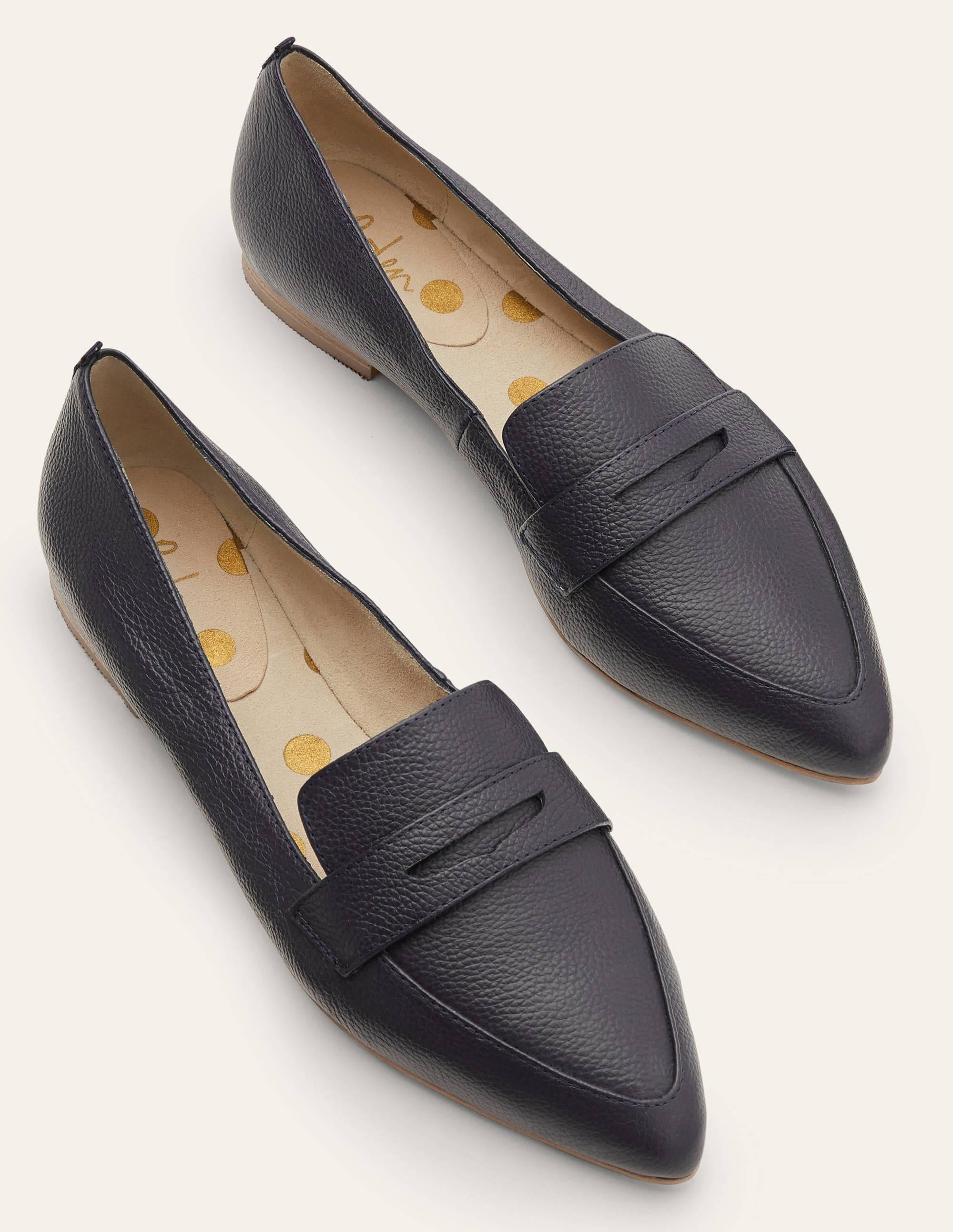 Flexi Sole Penny Loafers-Navy - Image 1