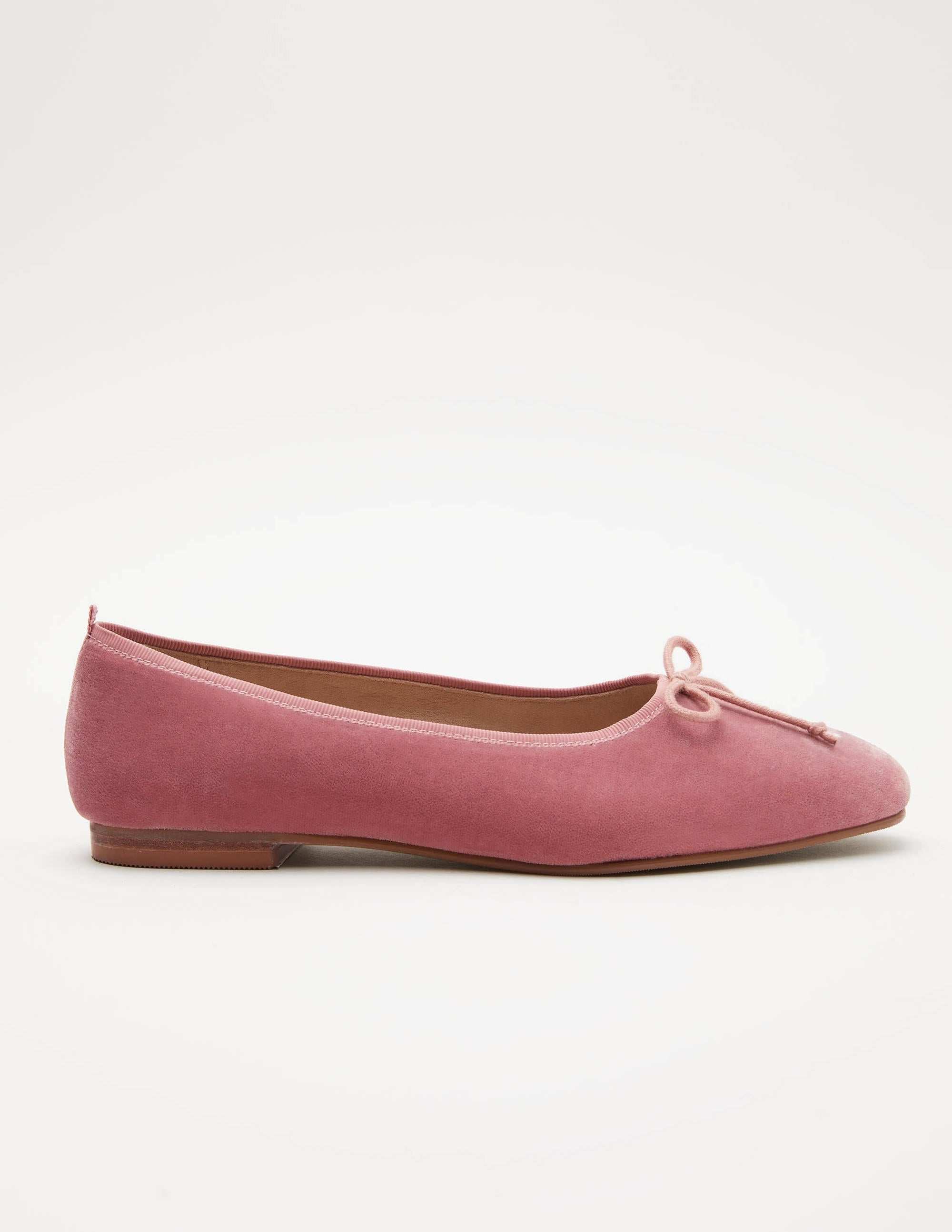 High Cut Ballerinas-Dusty Rose Velvet - Image 1
