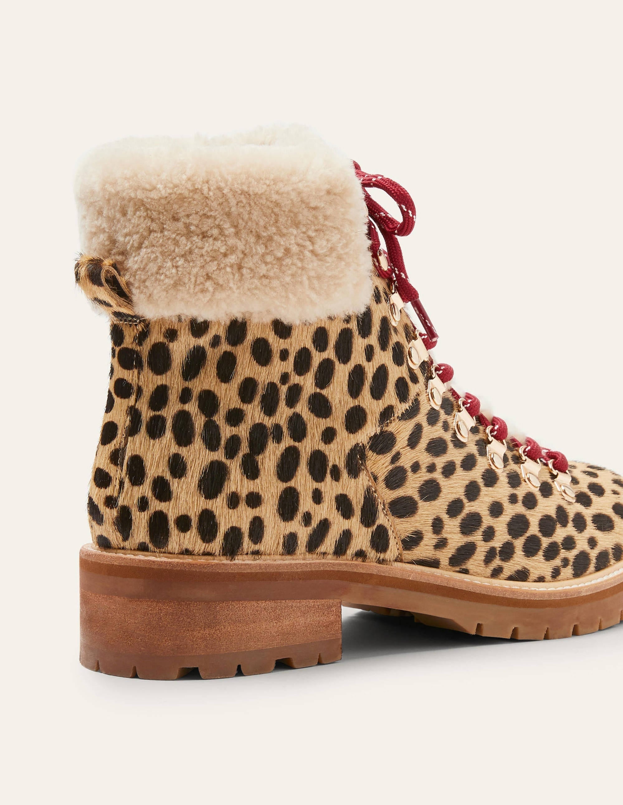 Lace-up Hiking Boots-Tan Leopard - Image 5