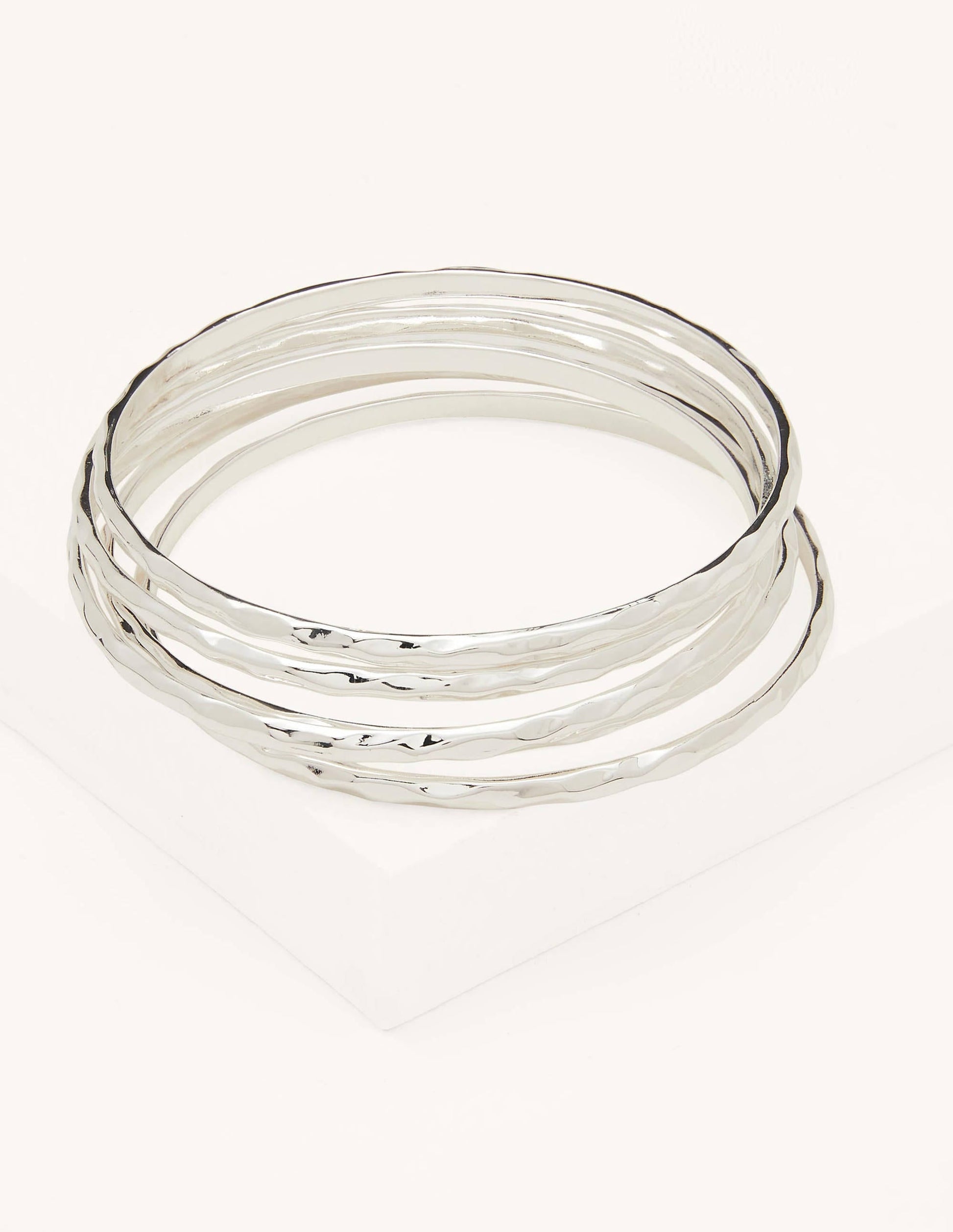 Hammered Bangles-Silver-1