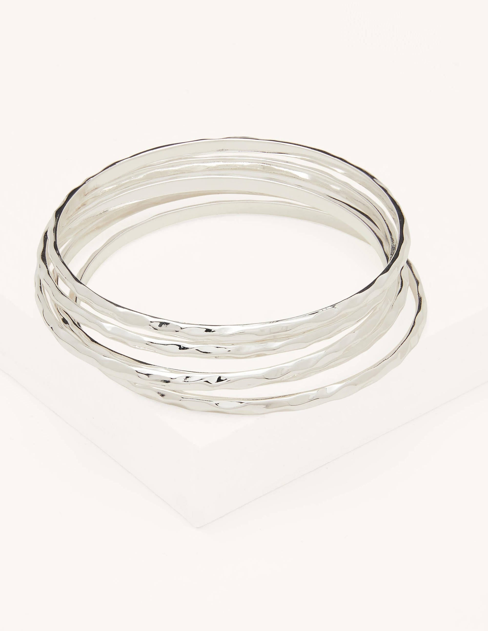 Hammered Bangles-Silver - Image 1