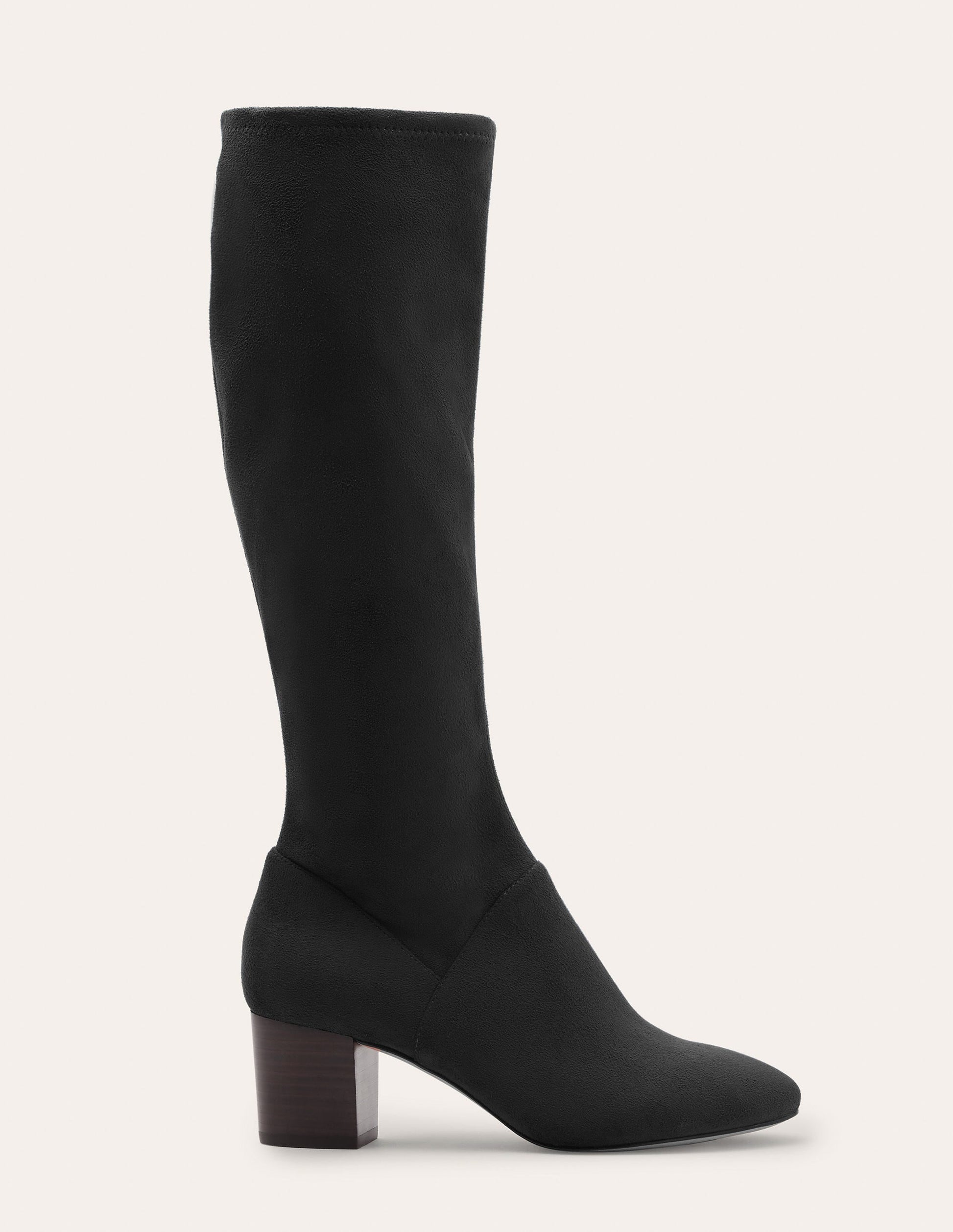 Pointed Toe Stretch Boots-Black-3