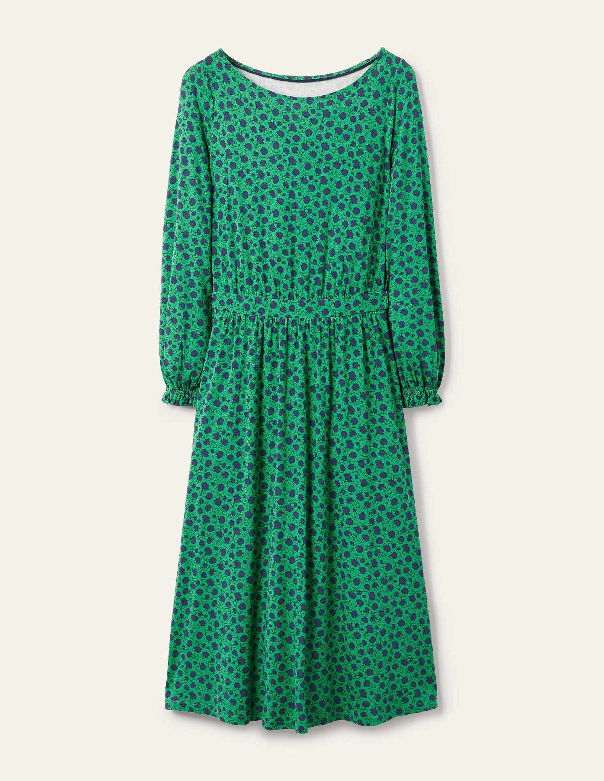 Evelyn Jersey Midi Dress-Sapling, Leafy Bud - Image 6