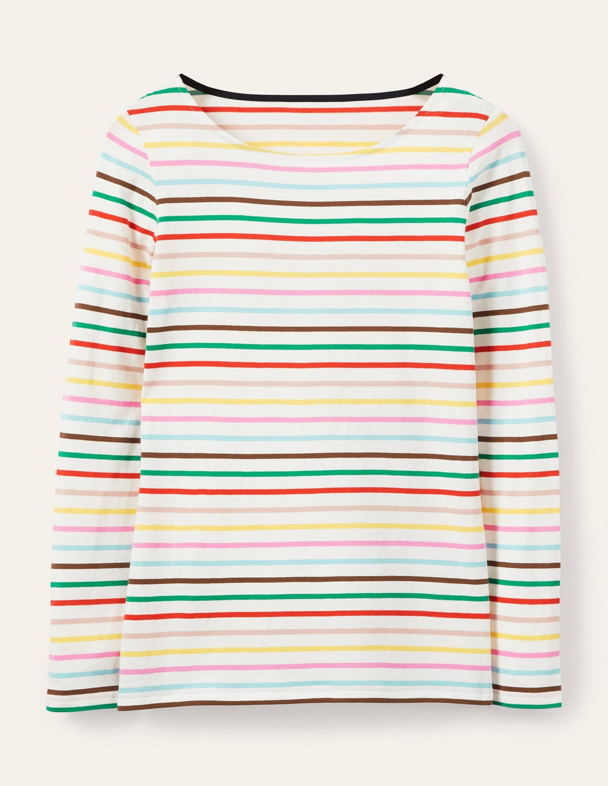 Long Sleeve Breton Top-Cherry Blossom, Lemon Rainbow-5