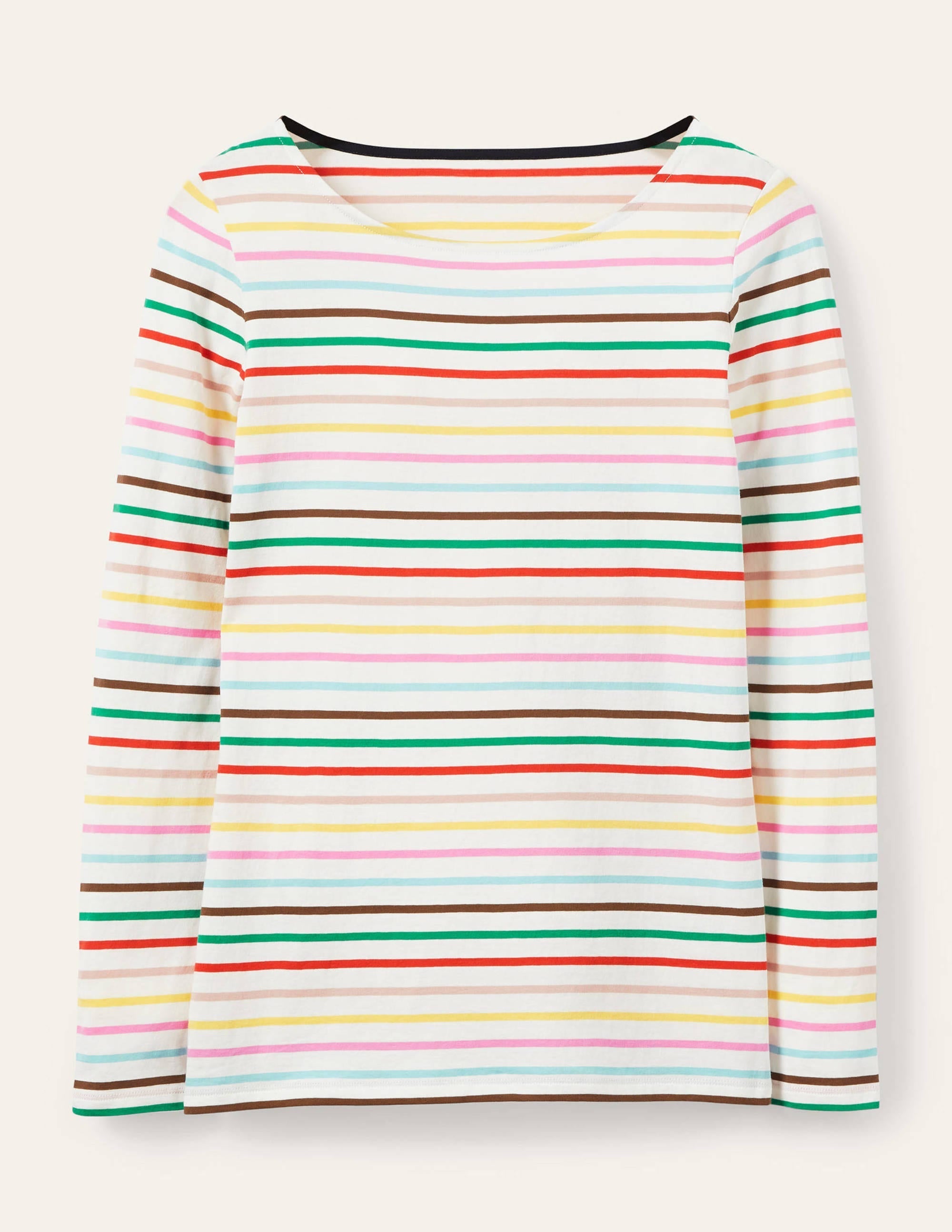 Long Sleeve Breton Top-Cherry Blossom, Lemon Rainbow - Image 5