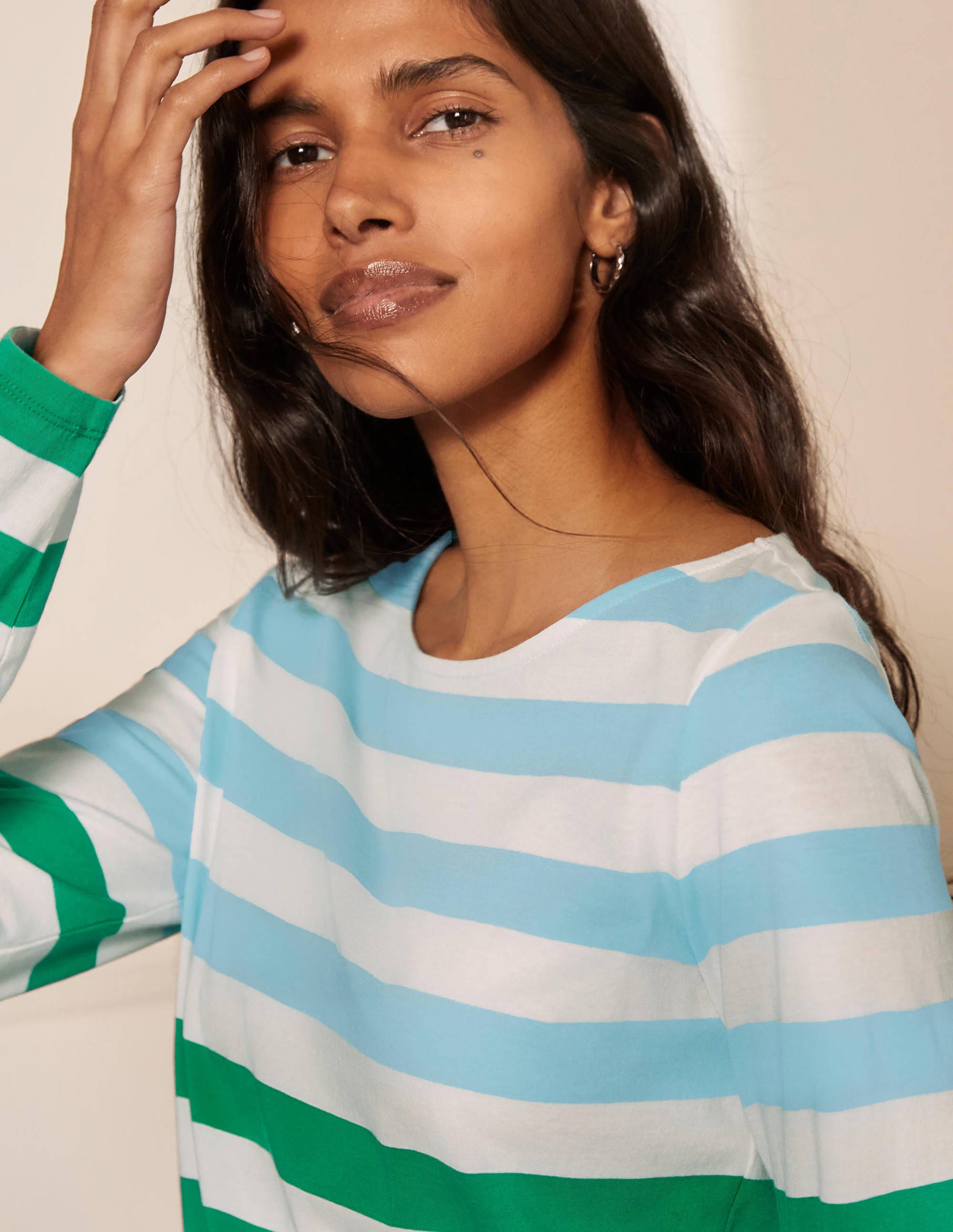 Long Sleeve Breton Top-Neptune/ Viridian Stripe - Image 2