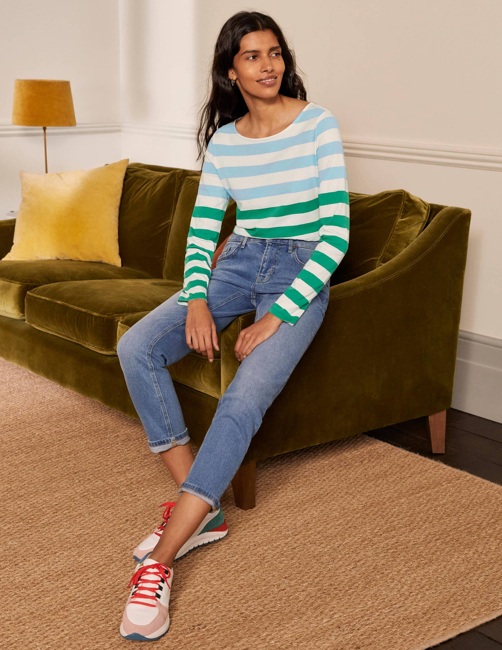 Long Sleeve Breton Top-Neptune/ Viridian Stripe - Image 4