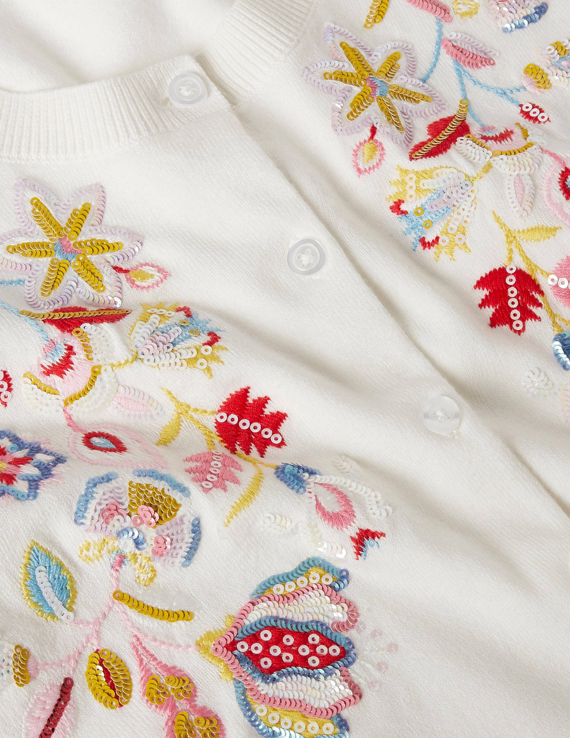 Somerset Embroidered Cardigan-Ivory - Image 6
