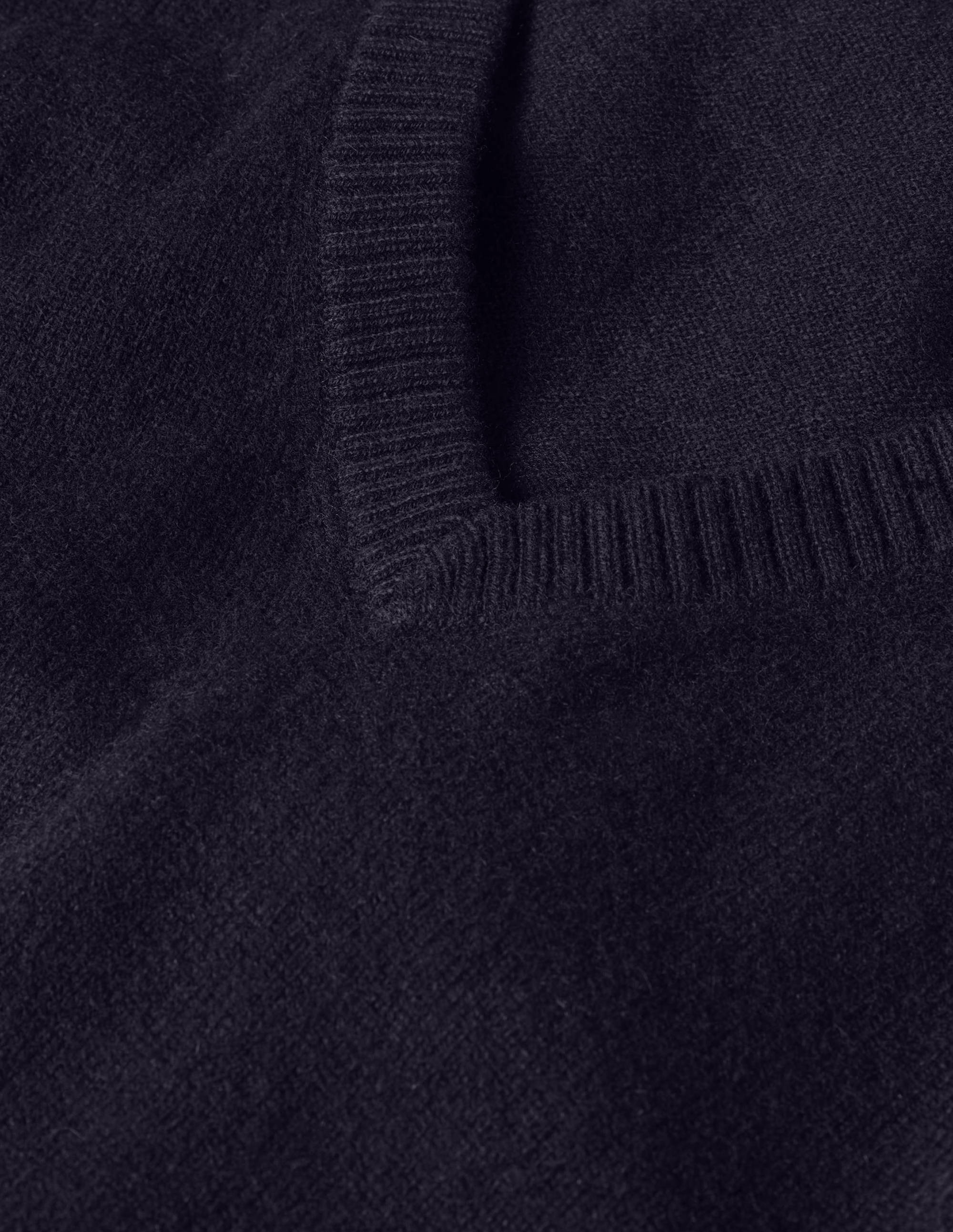 Cashmere V-neck Relaxed Jumper-Navy - Image 6