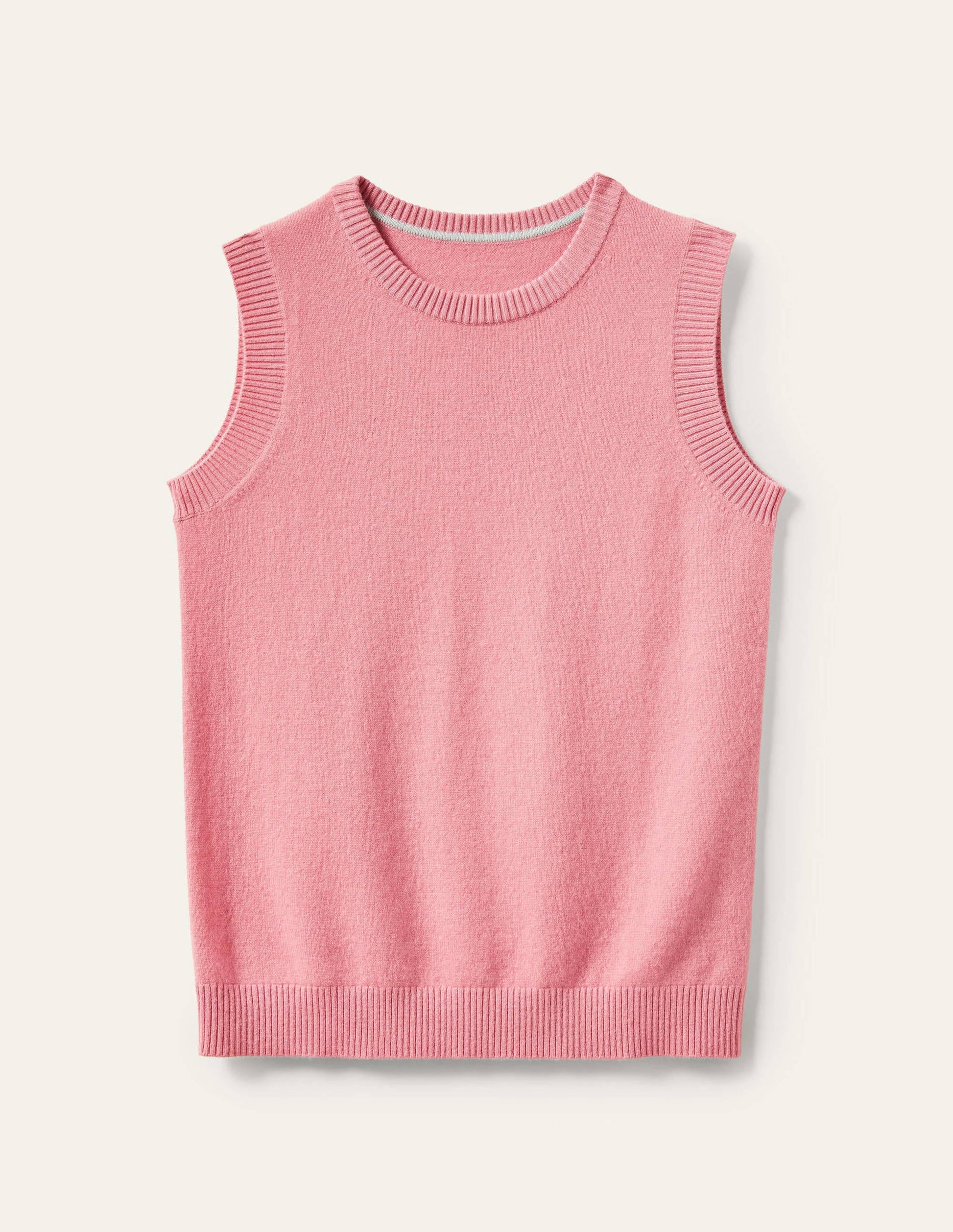 Cashmere Knitted Tank Top-Formica Pink-5